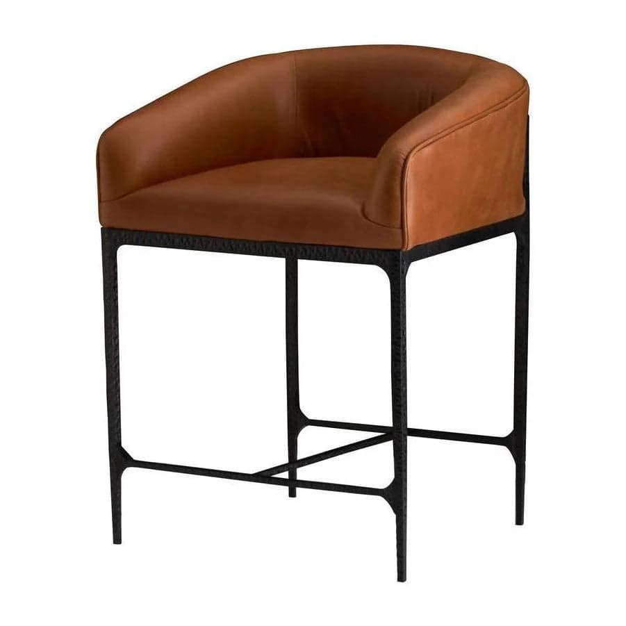Pair (2) AH Home Saddle Leather Osbourne Counter Stools FFE-1438 - Thumbnail 3