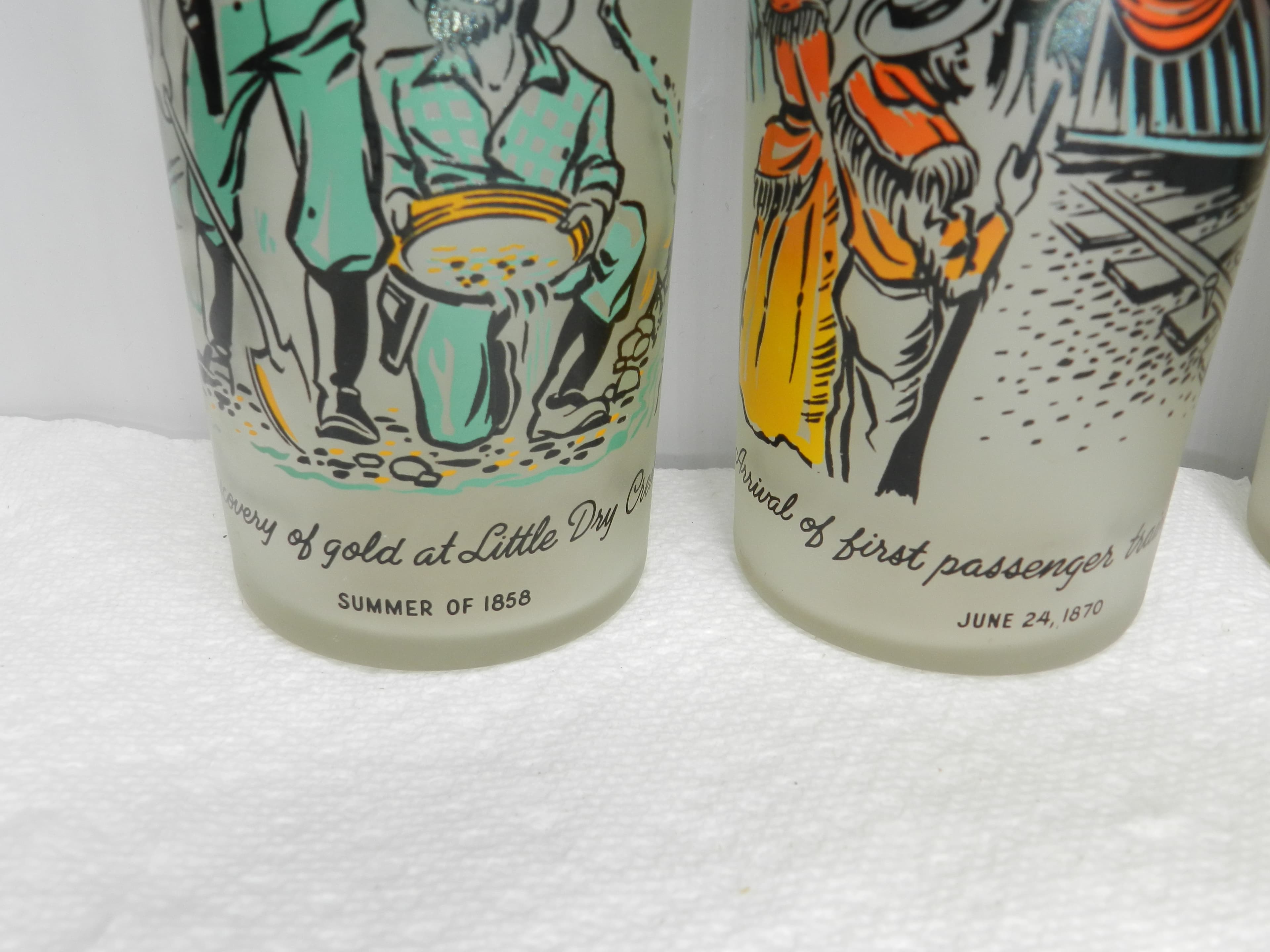 Vintage Libby's Frosted Tumblers 1959 Rush to the Rockies Commemorative Set M90S - Thumbnail 3