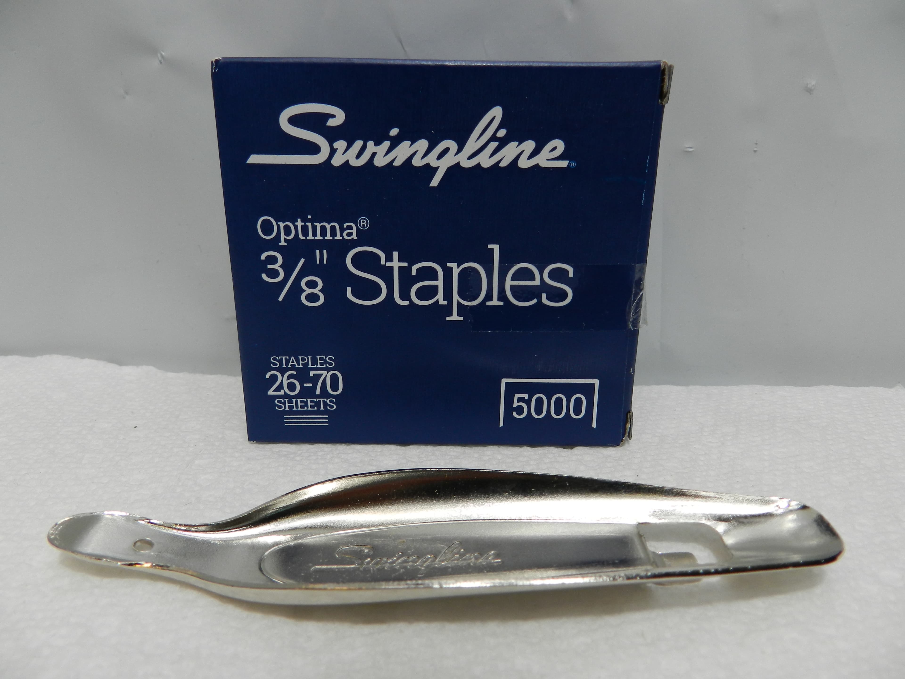 Swingline Optima Staples Heavy Duty 3/8" Length Jam Free  5000/Box Silver (M97S)