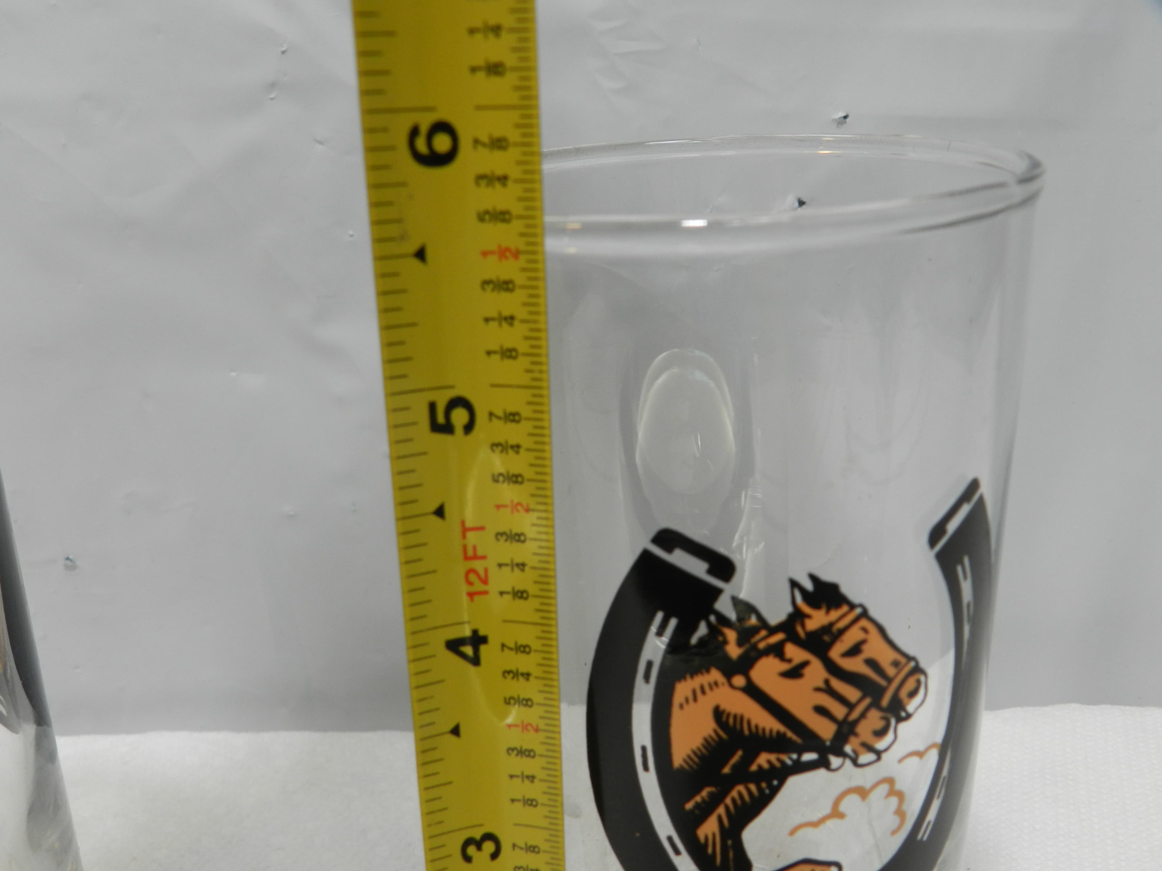 2 Vintage Anchor Hocking Kentucky Derby Horse Racing Julep Glasses  (M98S) - Thumbnail 5