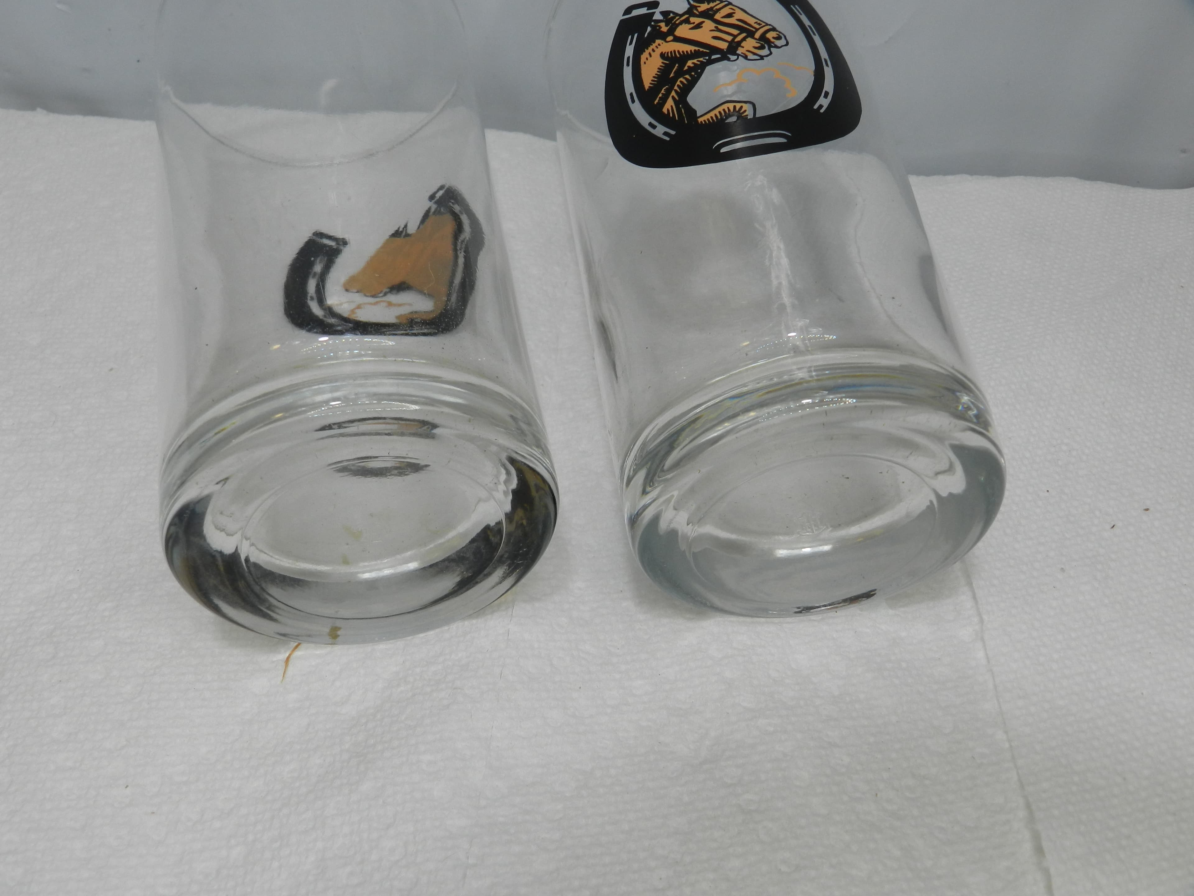2 Vintage Anchor Hocking Kentucky Derby Horse Racing Julep Glasses  (M98S) - Thumbnail 4