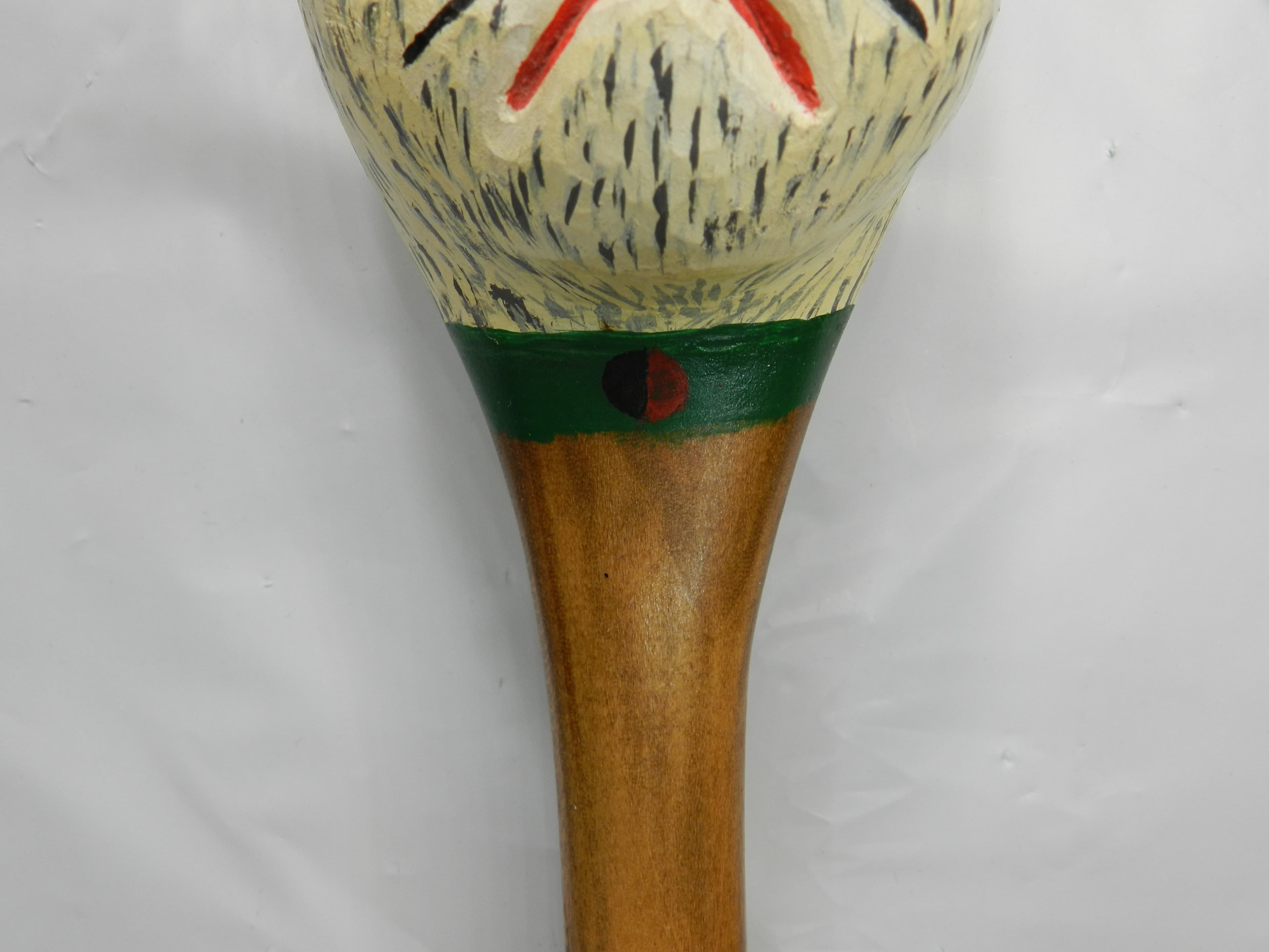 Vintage Folk Art Hand Carved Wooden Spoon Cat Head  by R. Fitzwater  (M99S) - Thumbnail 5
