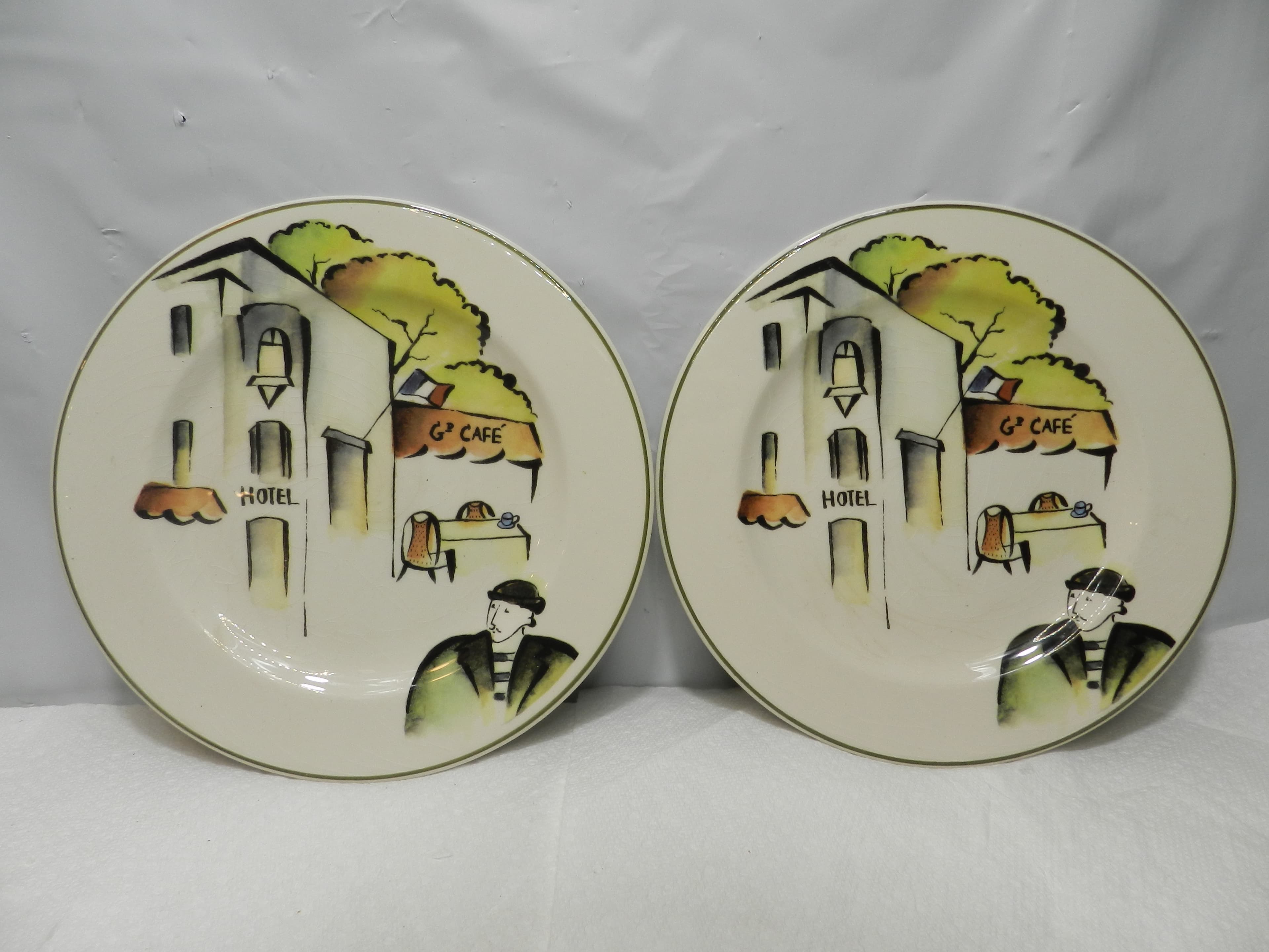 2 Vtg Rosanna Import Salad Plate Hand Painted Cafe Collection Italy 8.5” N2S