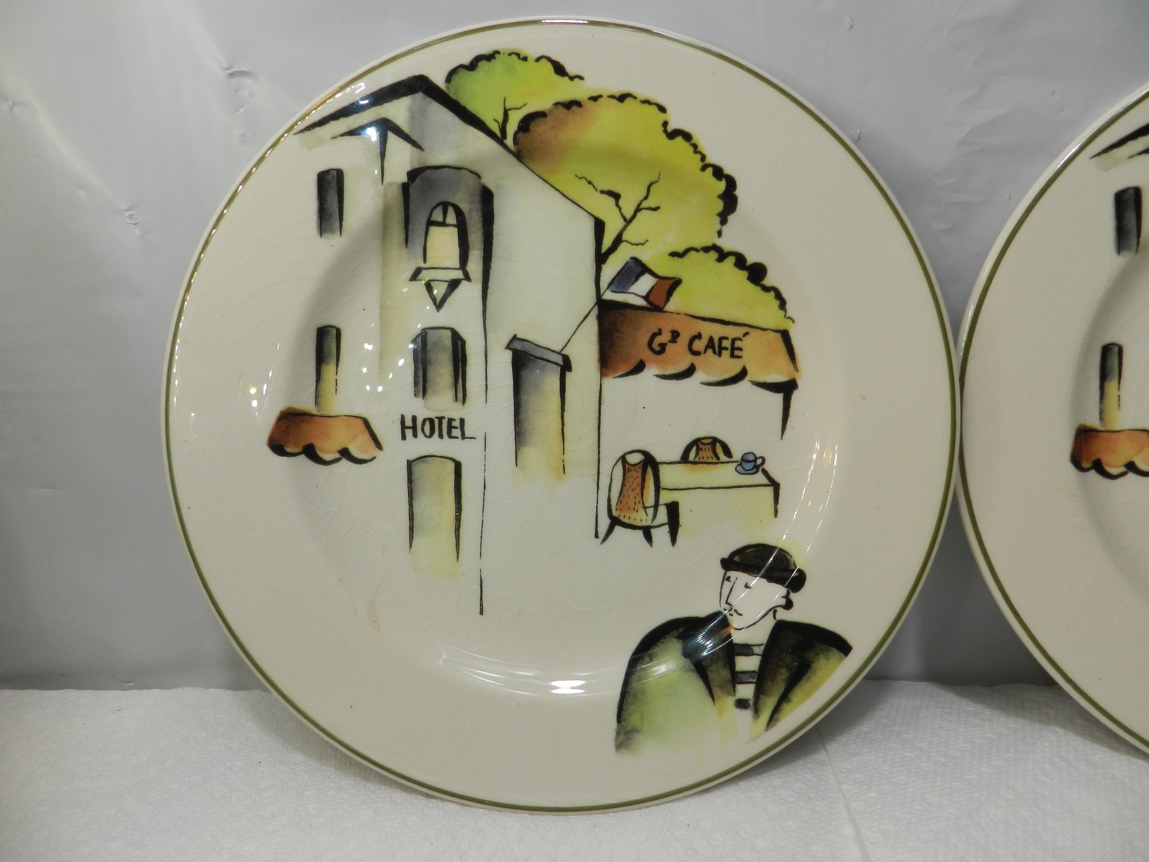 2 Vtg Rosanna Import Salad Plate Hand Painted Cafe Collection Italy 8.5” N2S - Thumbnail 2