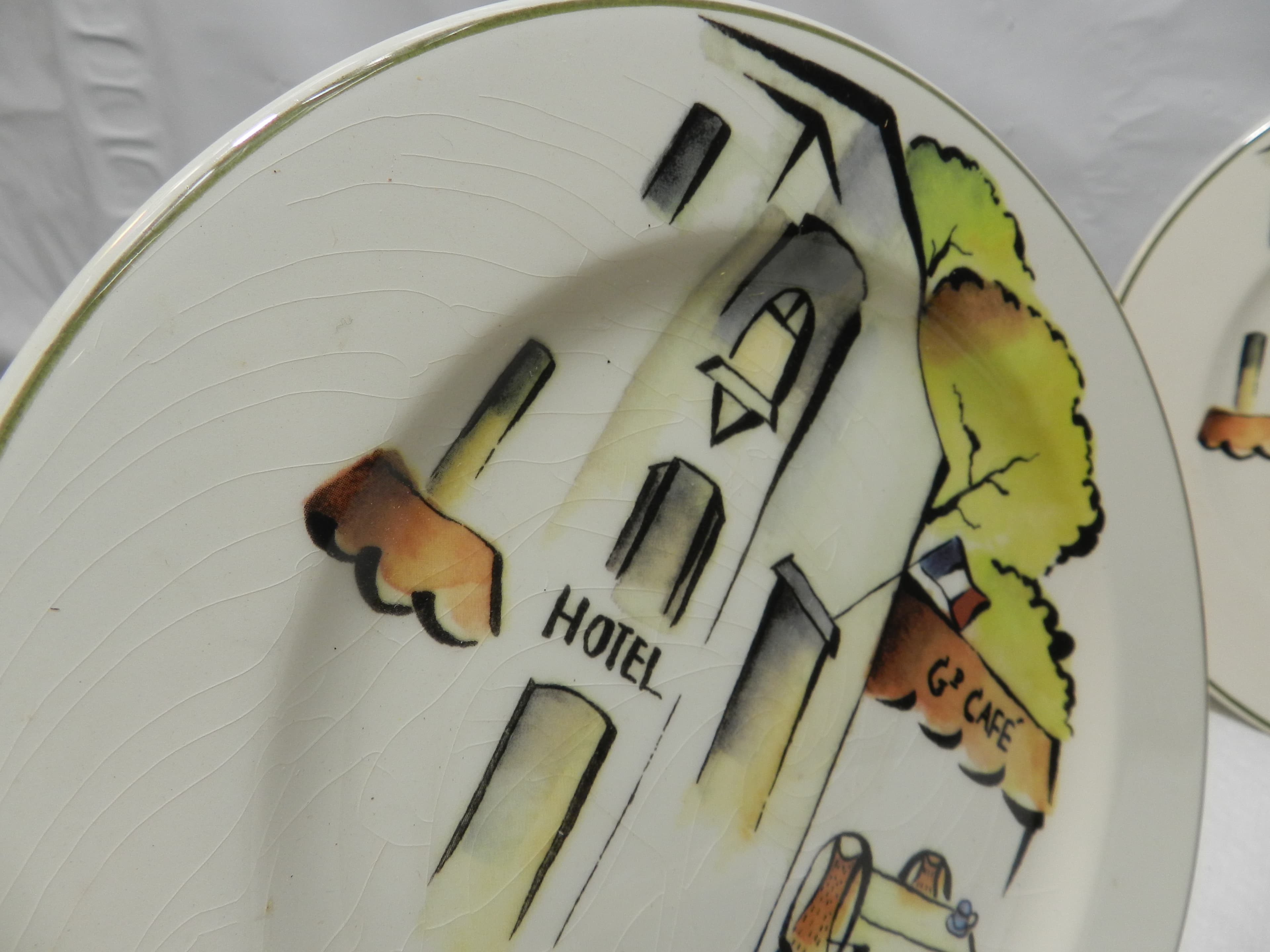 2 Vtg Rosanna Import Salad Plate Hand Painted Cafe Collection Italy 8.5” N2S - Thumbnail 4