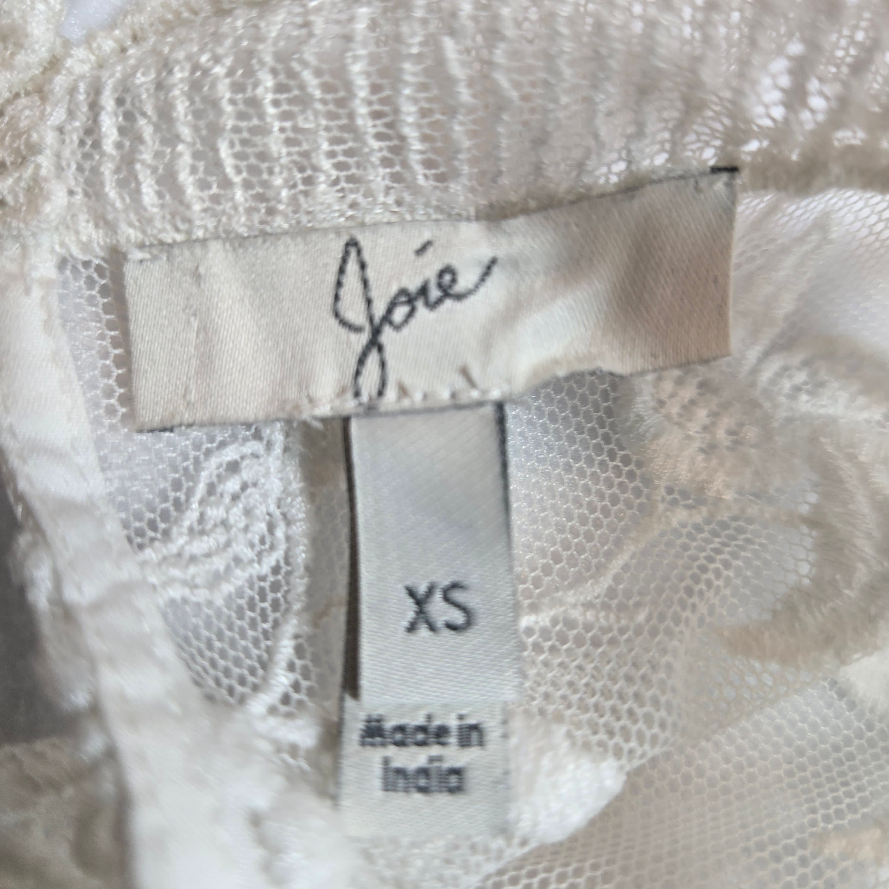 Joie Lace Blouse Ivory Floral Embroidered Size XS NWT - Thumbnail 8