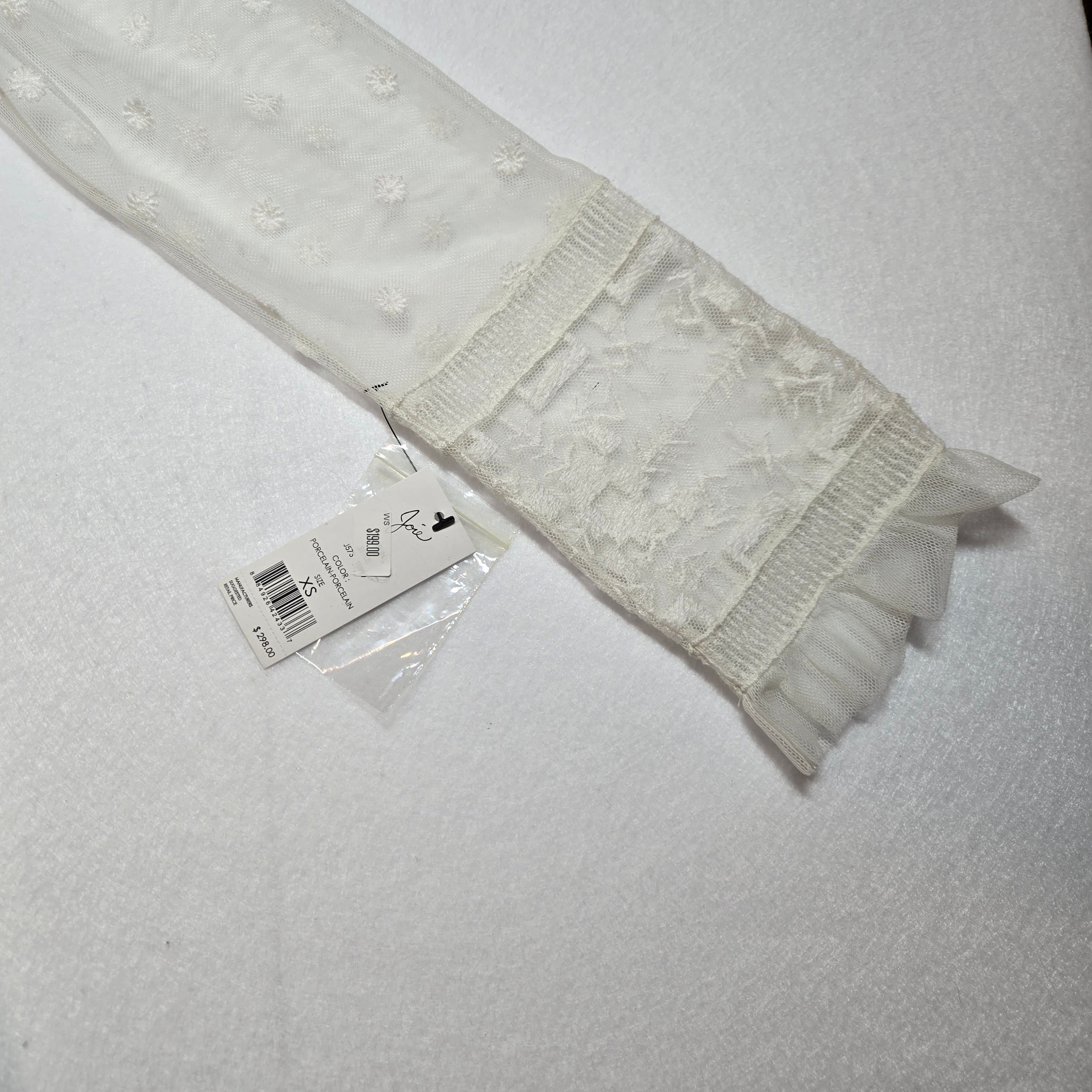 Joie Lace Blouse Ivory Floral Embroidered Size XS NWT - Thumbnail 4
