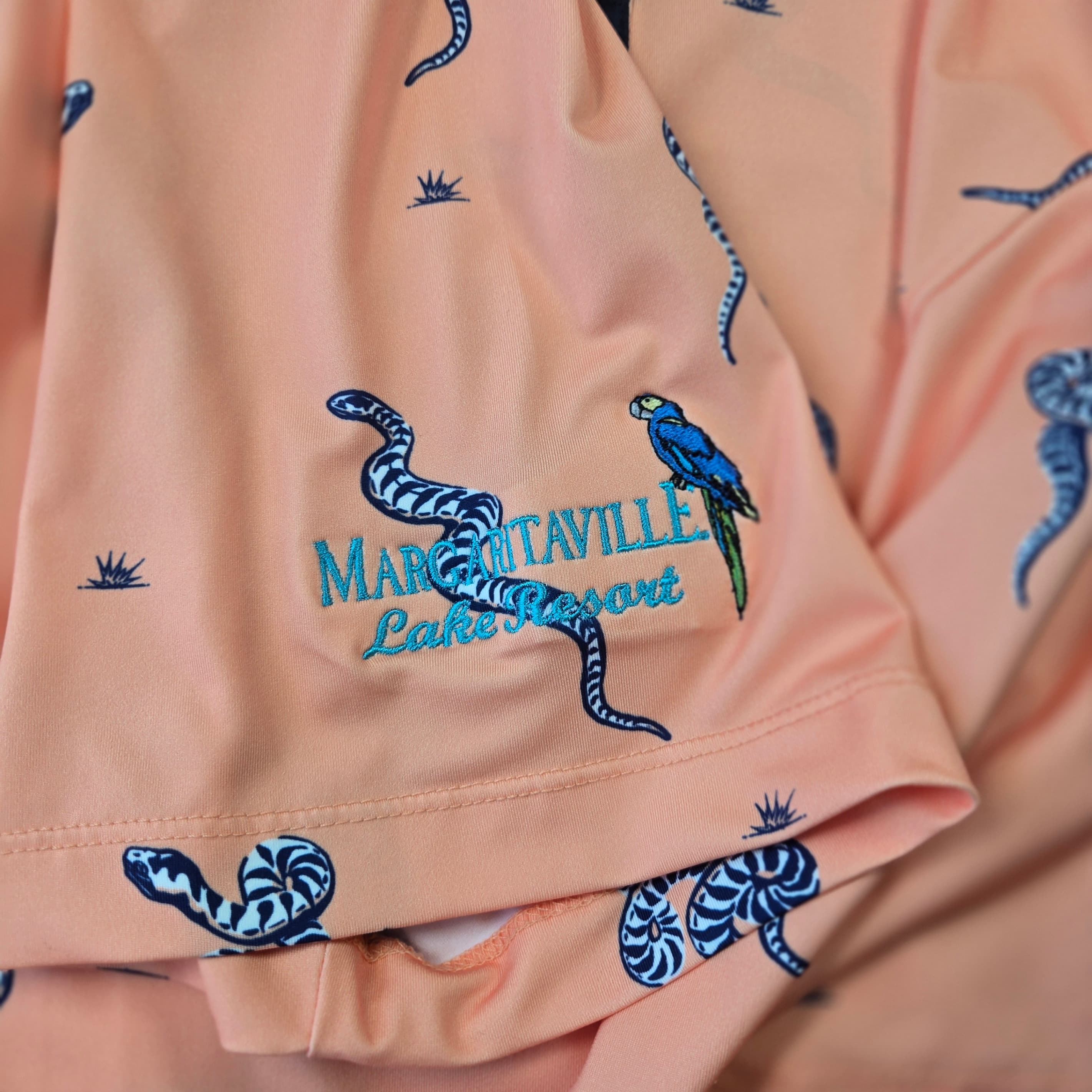 Bad Birdie Margaritaville Polo Shirt Snake Print 2XL - Thumbnail 4