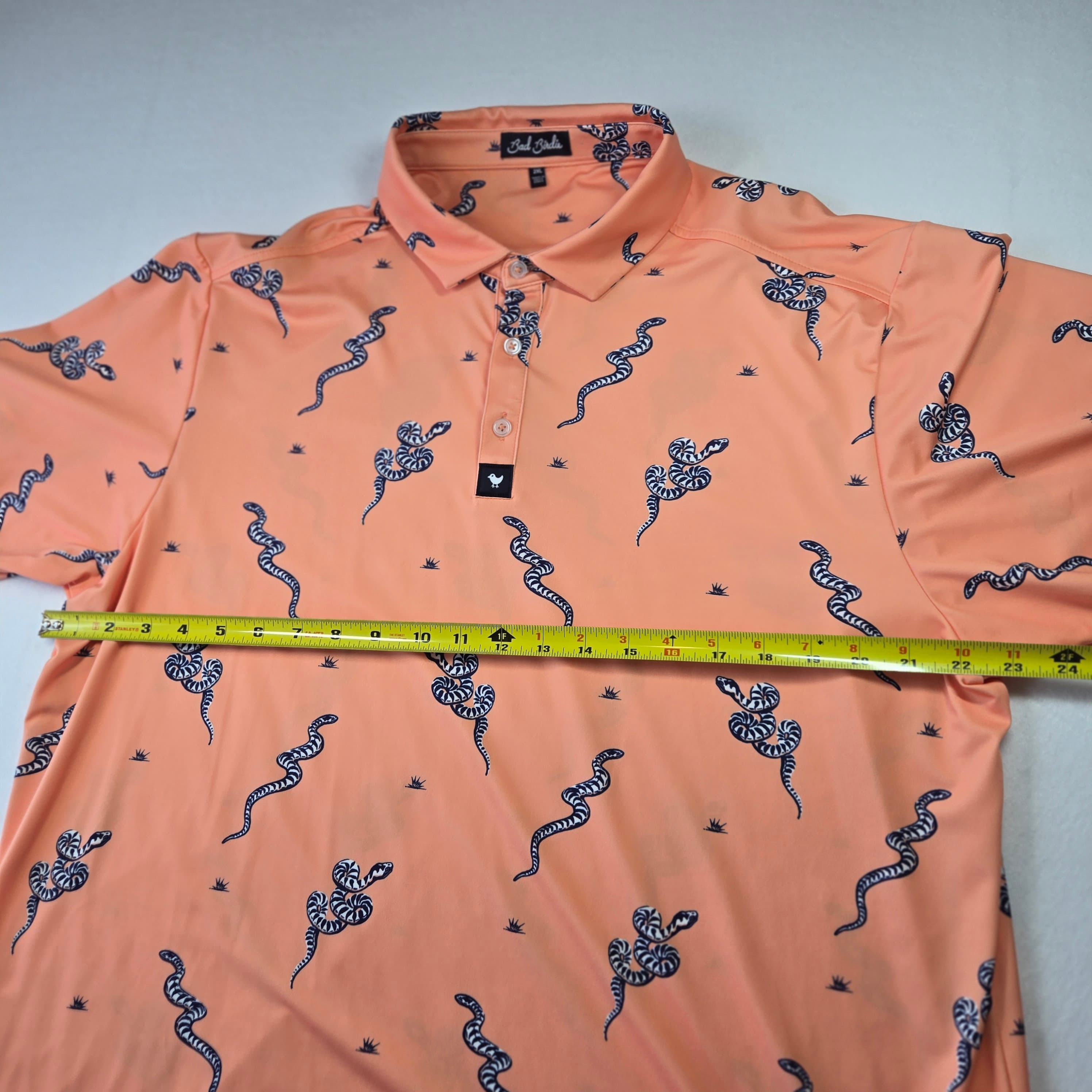 Bad Birdie Margaritaville Polo Shirt Snake Print 2XL - Thumbnail 7
