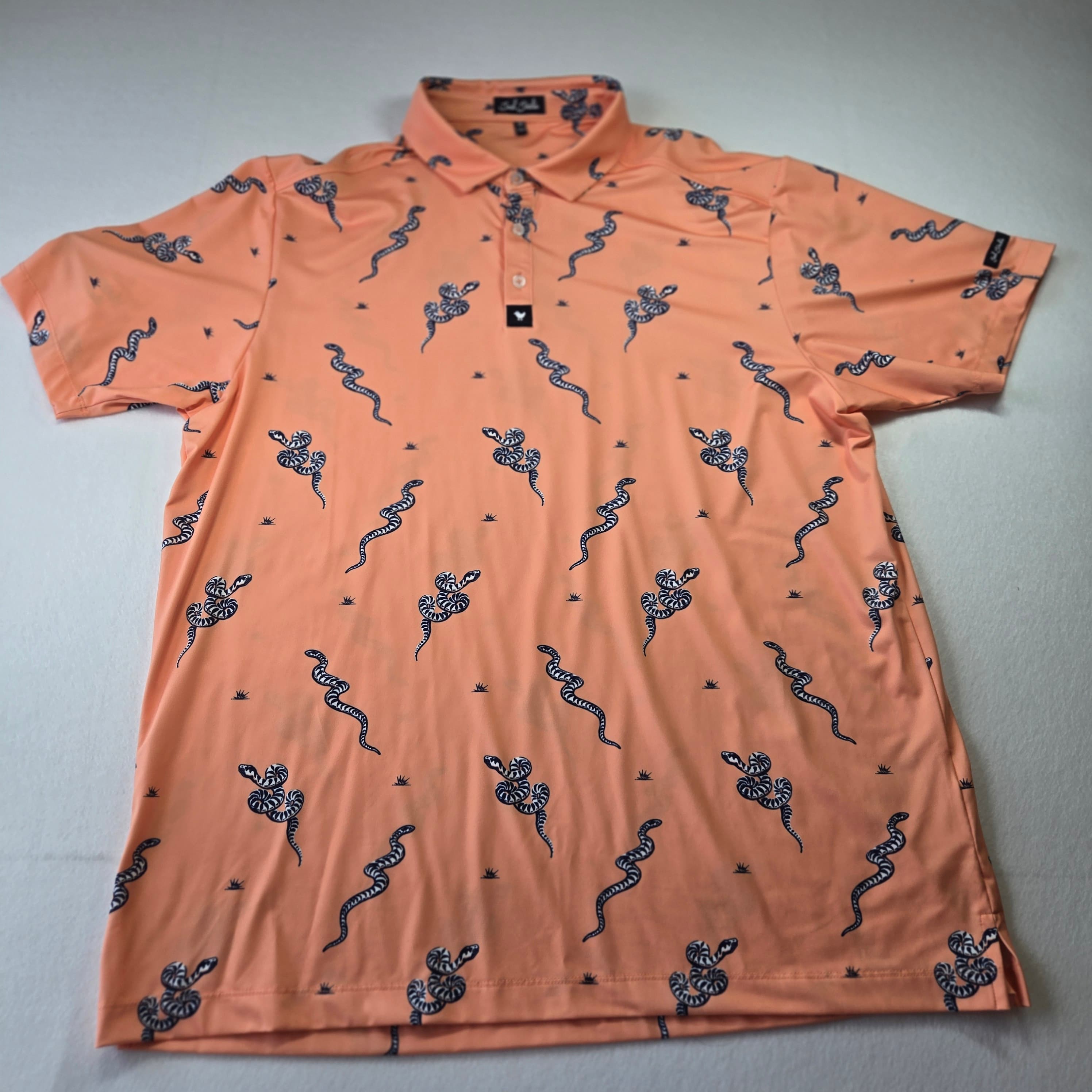 Bad Birdie Margaritaville Polo Shirt Snake Print 2XL