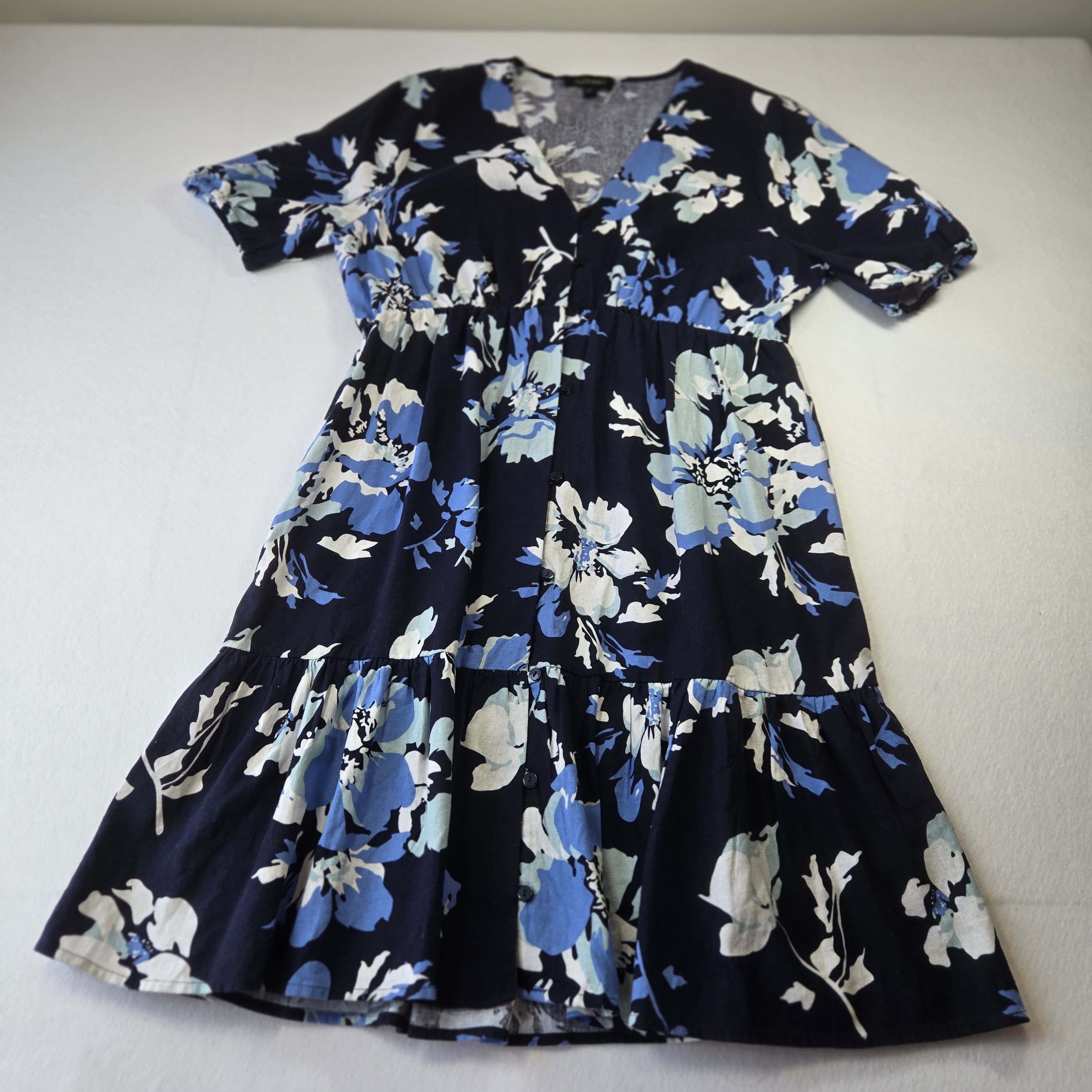 Ellen Tracy Floral Midi Dress Size M - Thumbnail 11