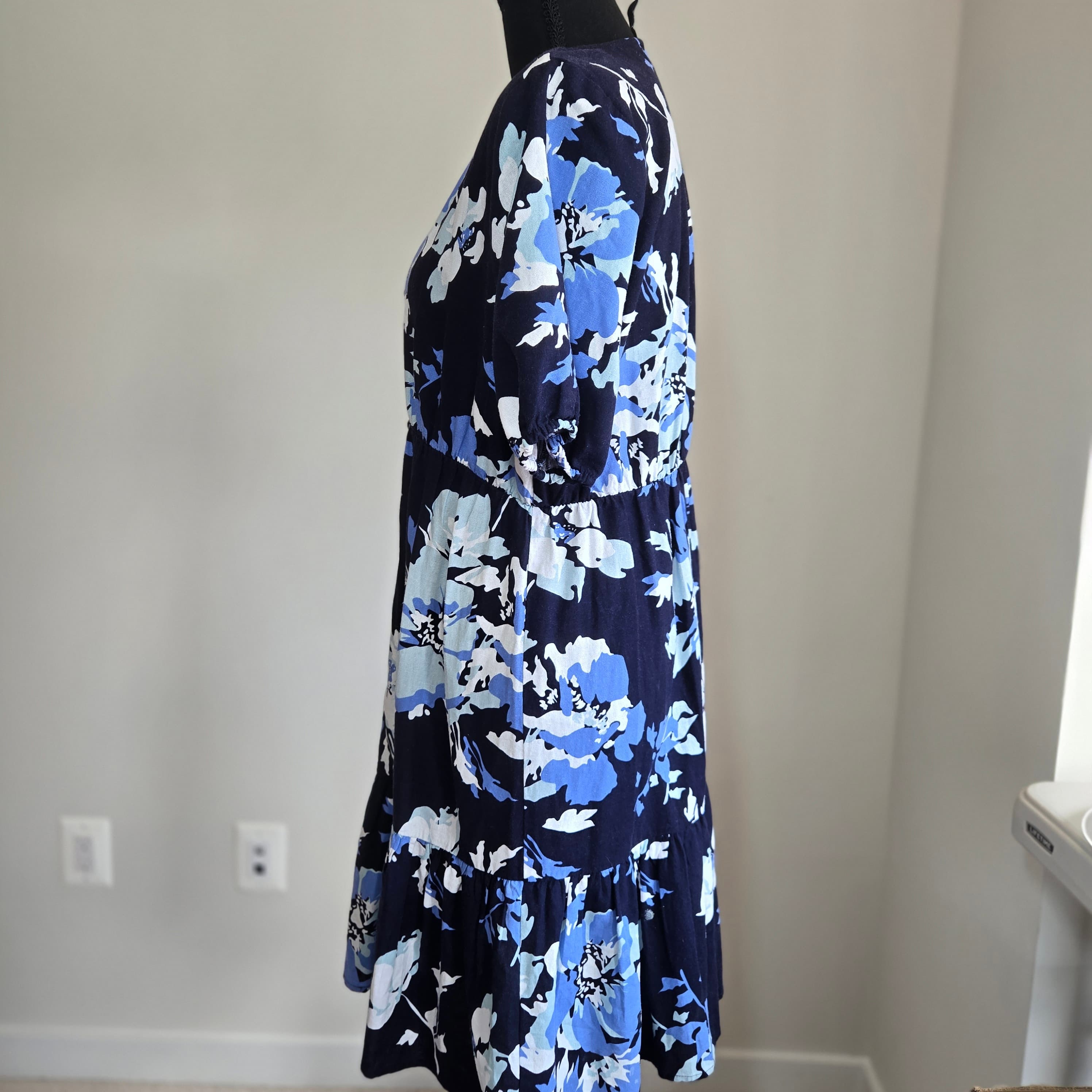 Ellen Tracy Floral Midi Dress Size M - Thumbnail 13
