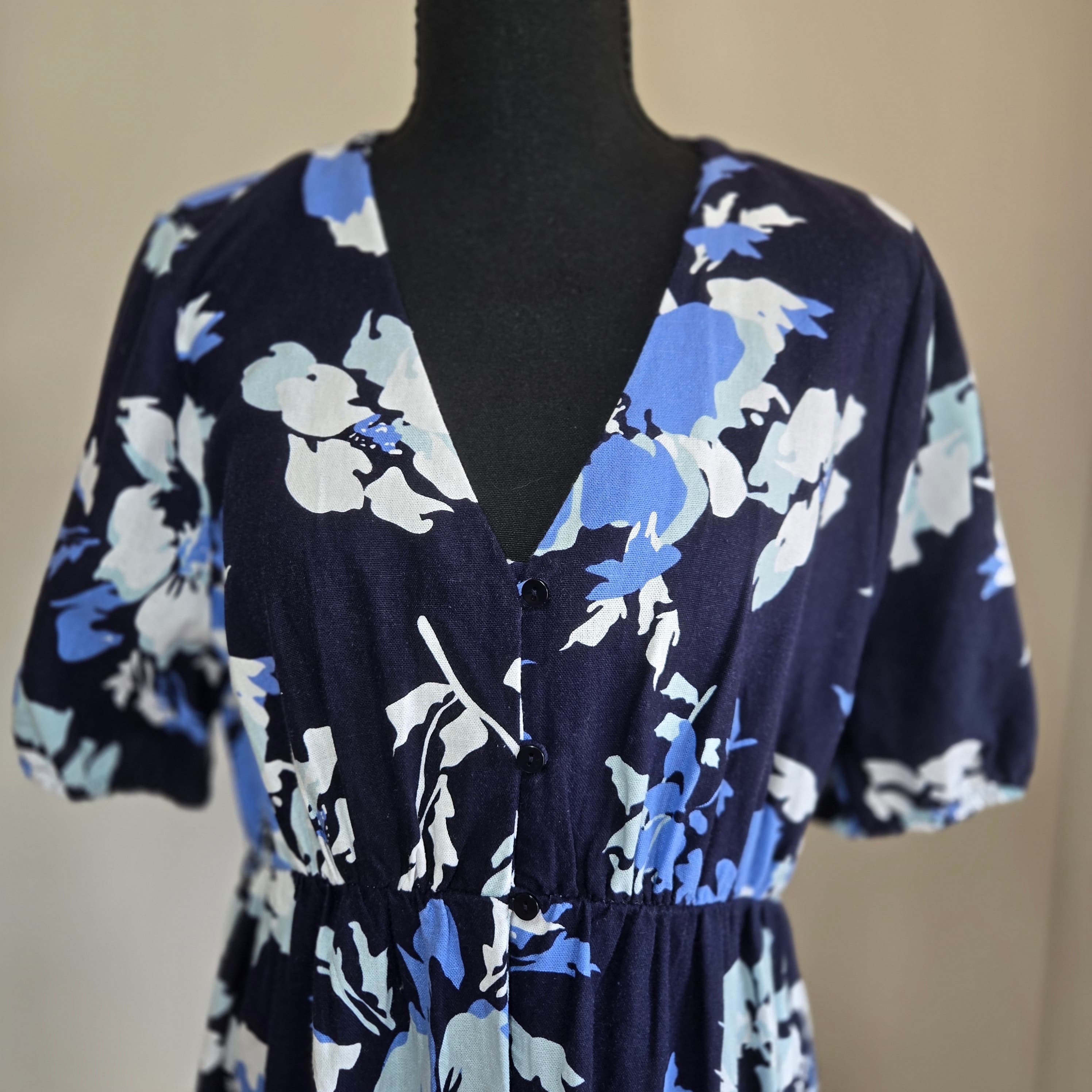 Ellen Tracy Floral Midi Dress Size M - Thumbnail 14