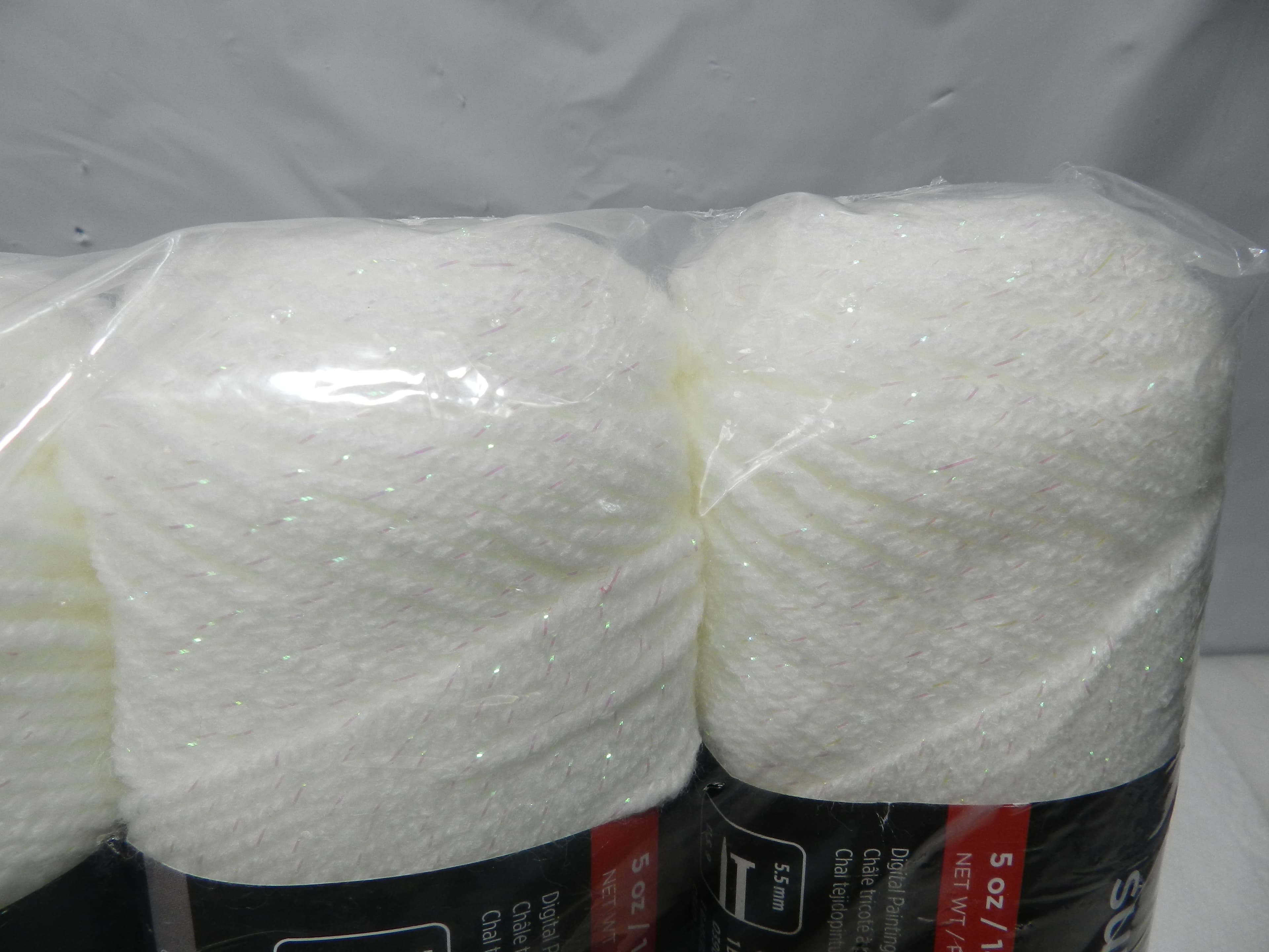3 Red Heart Super Saver Metallic Yarn, 5 oz/255 yds, White 3 Skeins N4K - Thumbnail 2