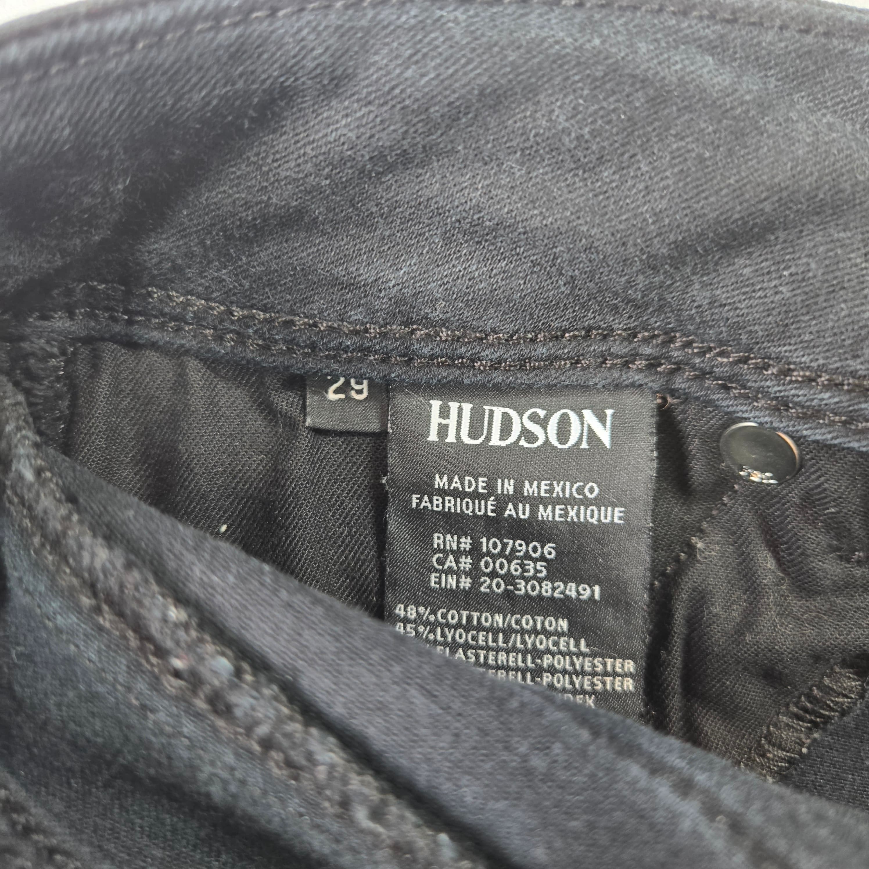 Hudson Black Denim Jeans Size 29 - Thumbnail 2
