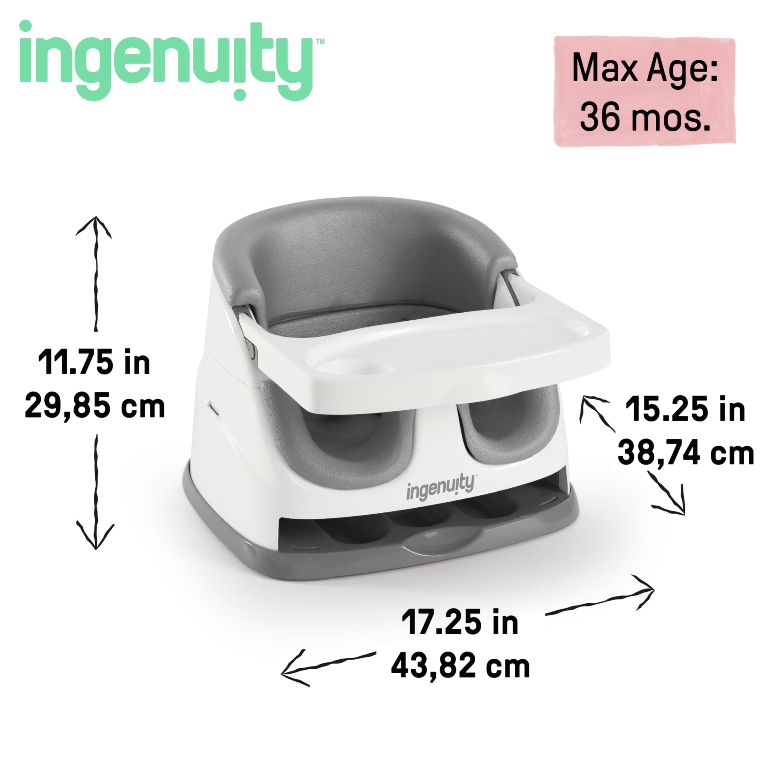 Ingenuity Baby Booster & Floor Seat with Tray - Thumbnail 6