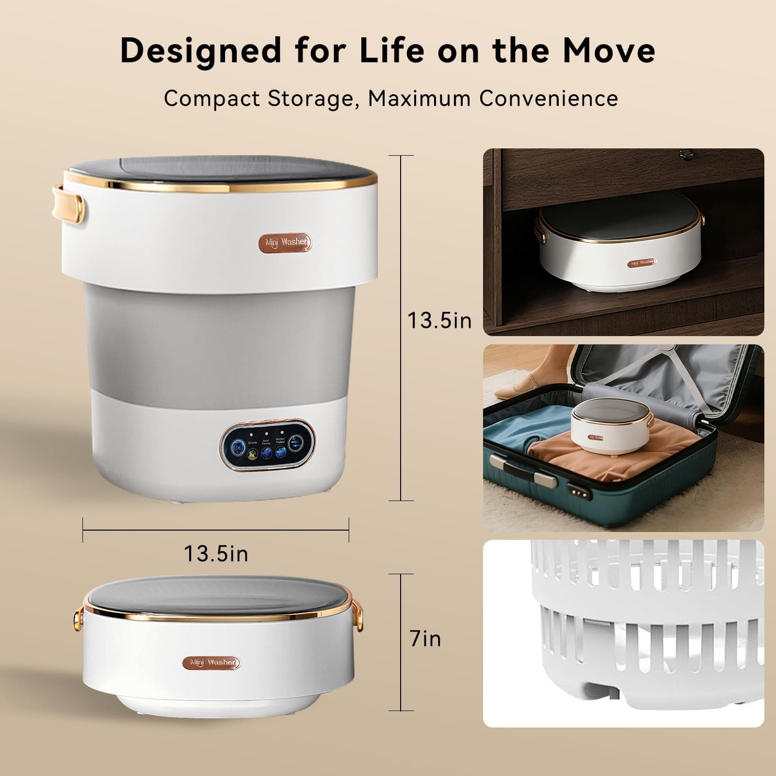 Foldable Mini Washing Machine Portable Lightweight - Thumbnail 5