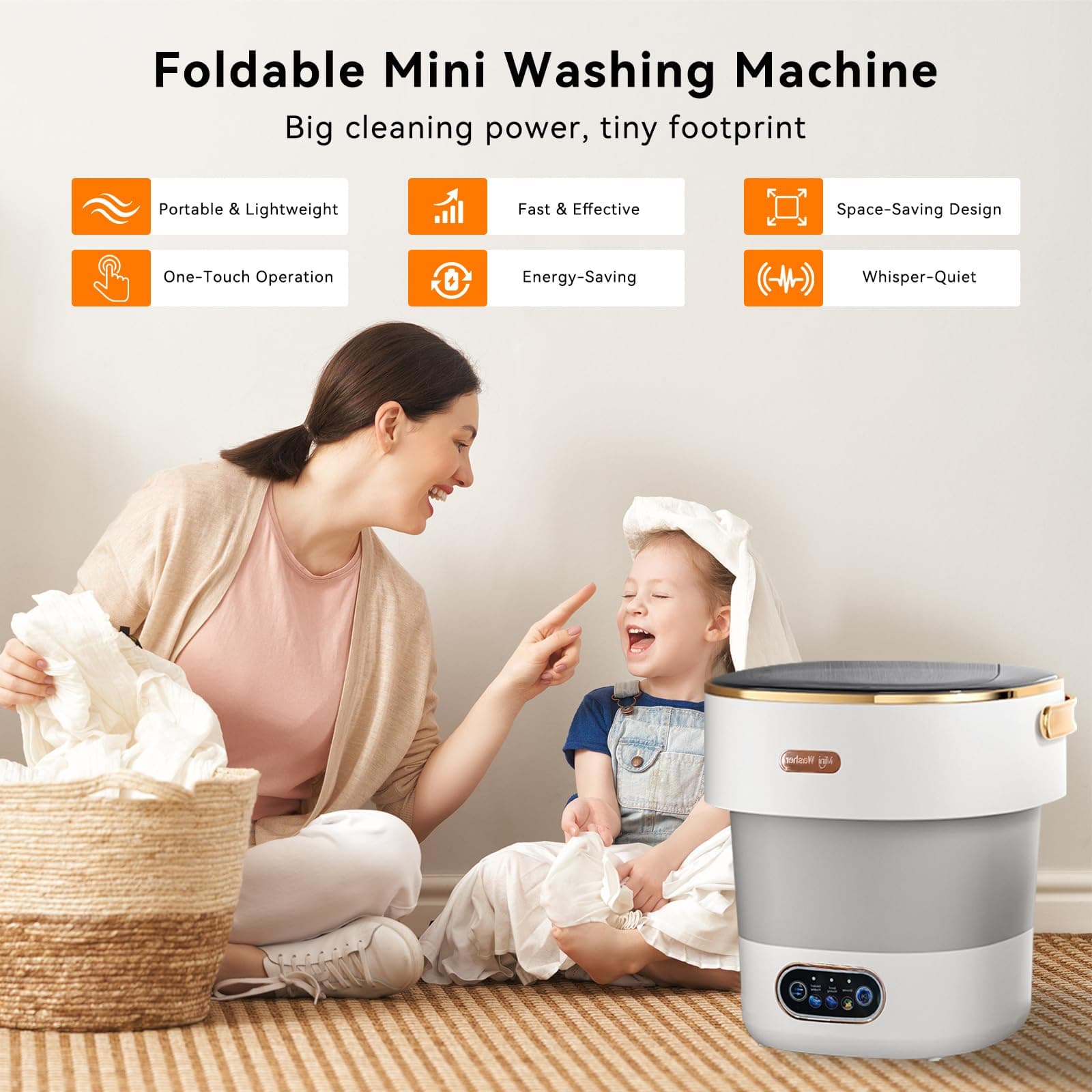 Foldable Mini Washing Machine Portable Lightweight - Thumbnail 3