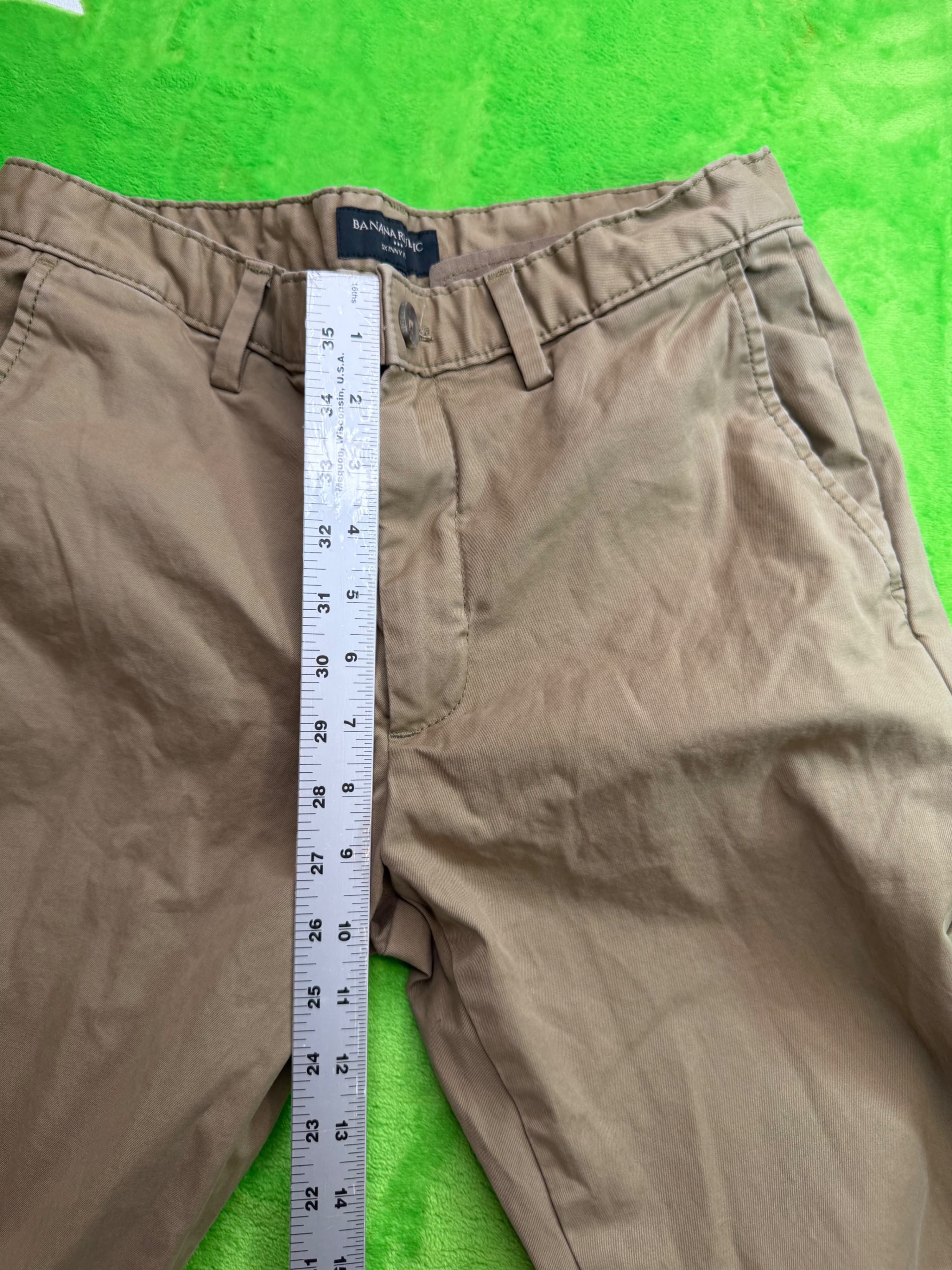 Banana Republic Skinny Fit Chino Pants Mens 29x32 Khaki Tan - Thumbnail 7