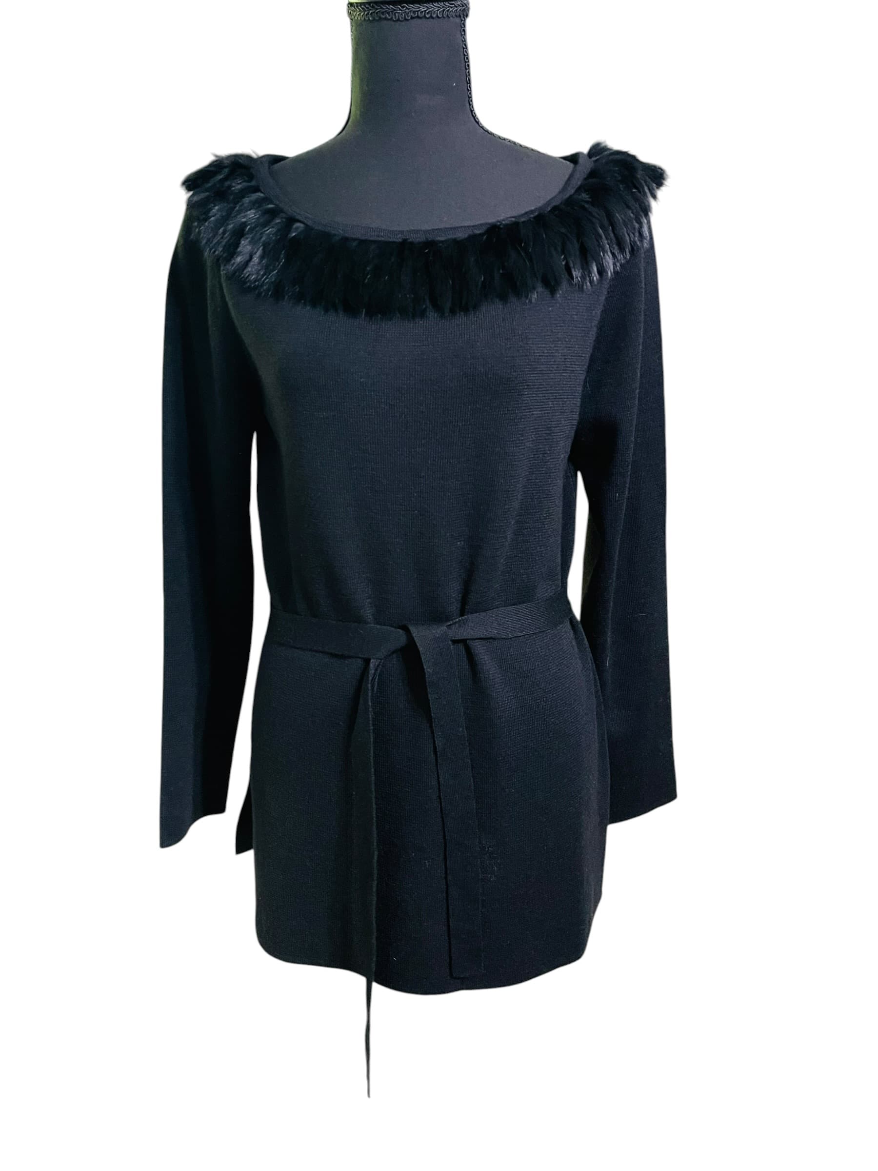 Nina Leonard Dress Feather Sweater - Thumbnail 8