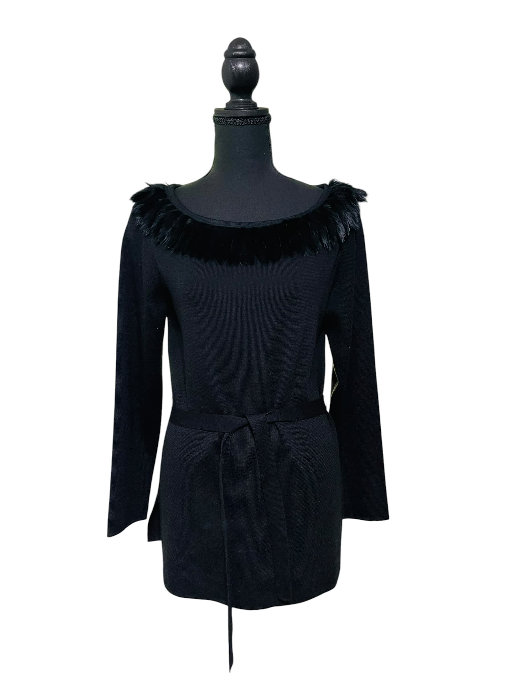 Nina Leonard Dress Feather Sweater - Thumbnail 10