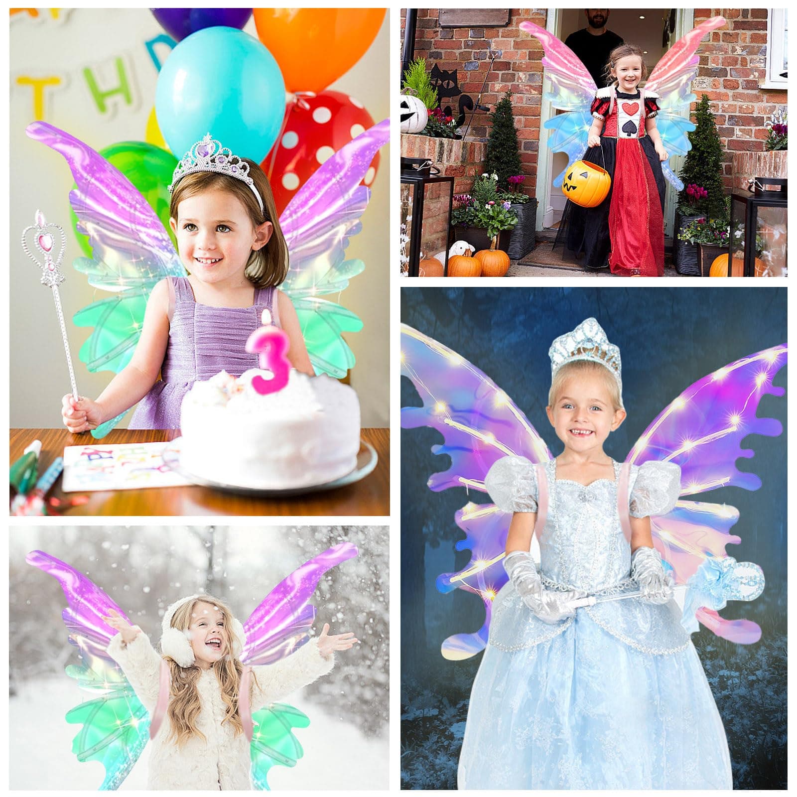 LED Light Up Musical Fairy Wings with Batteries - Thumbnail 5