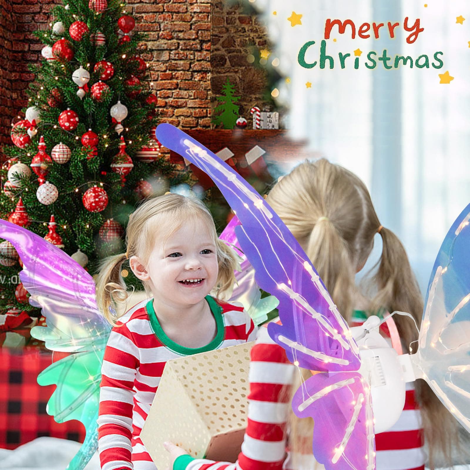 LED Light Up Musical Fairy Wings with Batteries - Thumbnail 4