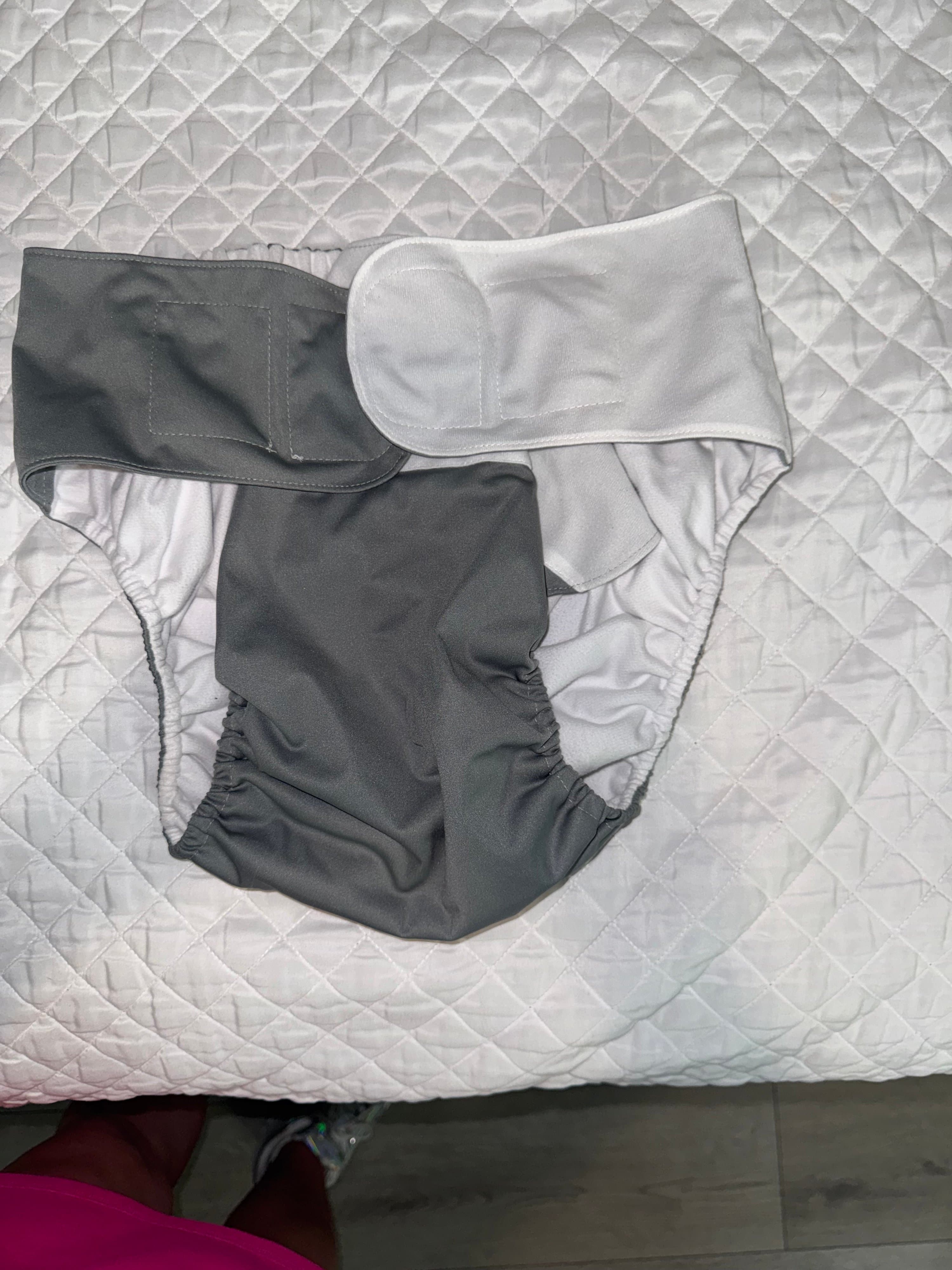 Gray Adult Cloth Diaper Leakproof - Thumbnail 11