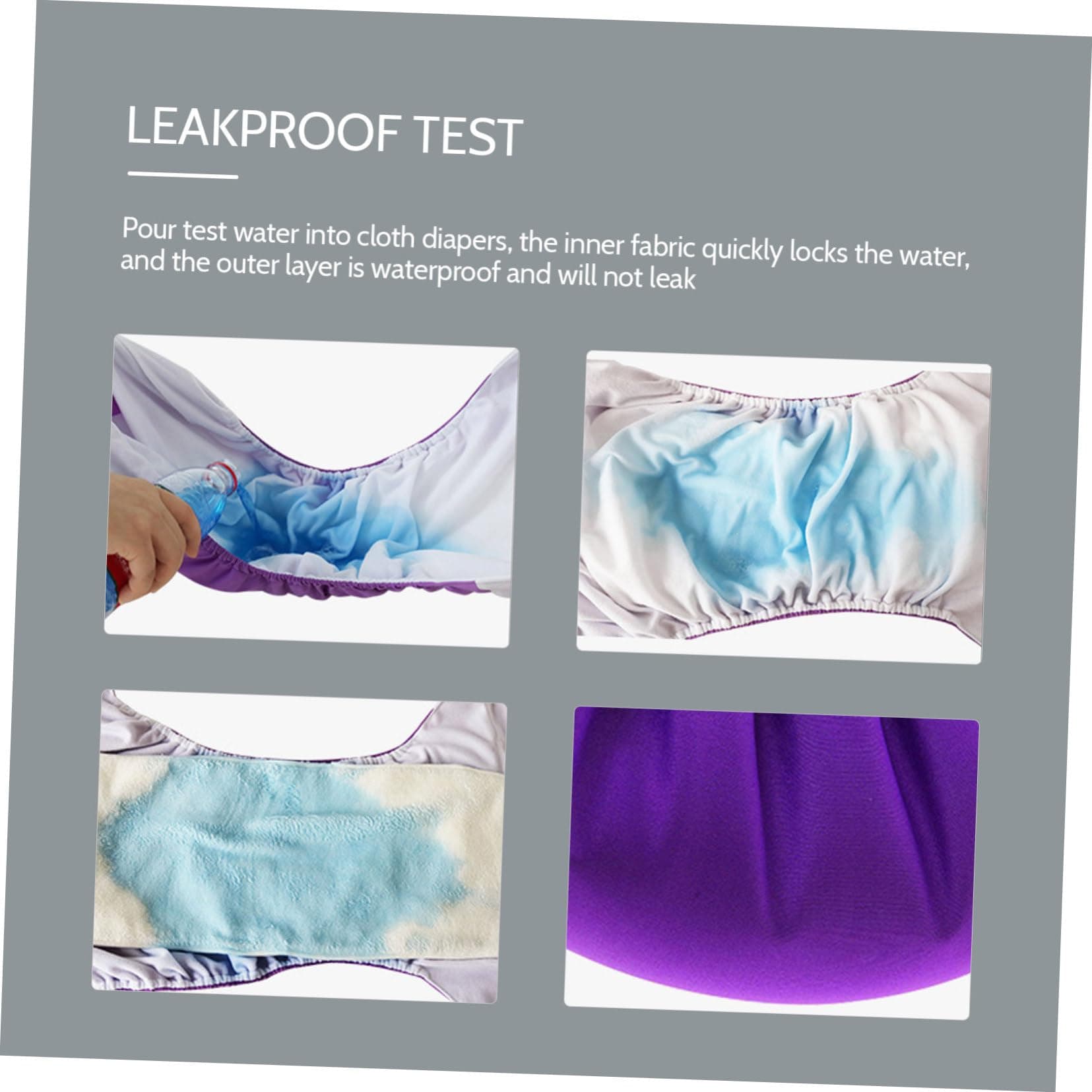 Gray Adult Cloth Diaper Leakproof - Thumbnail 4