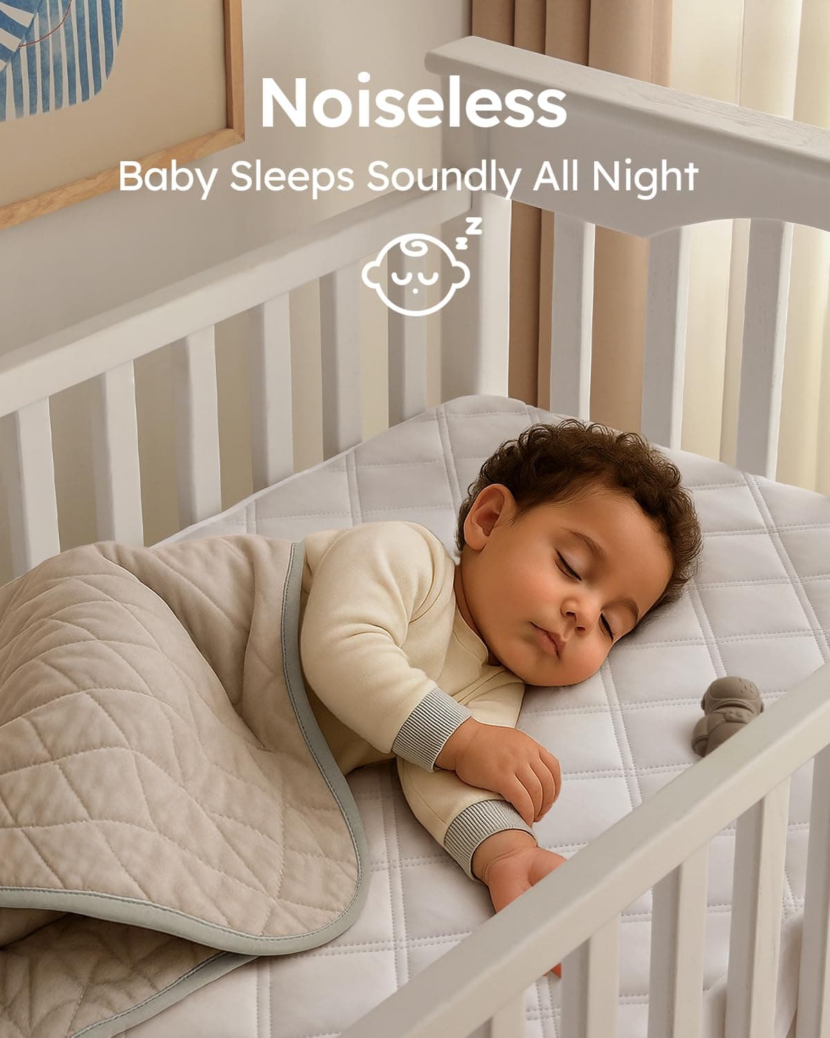 YOOFOSS Crib Mattress Protector Waterproof Hypoallergenic - Thumbnail 6