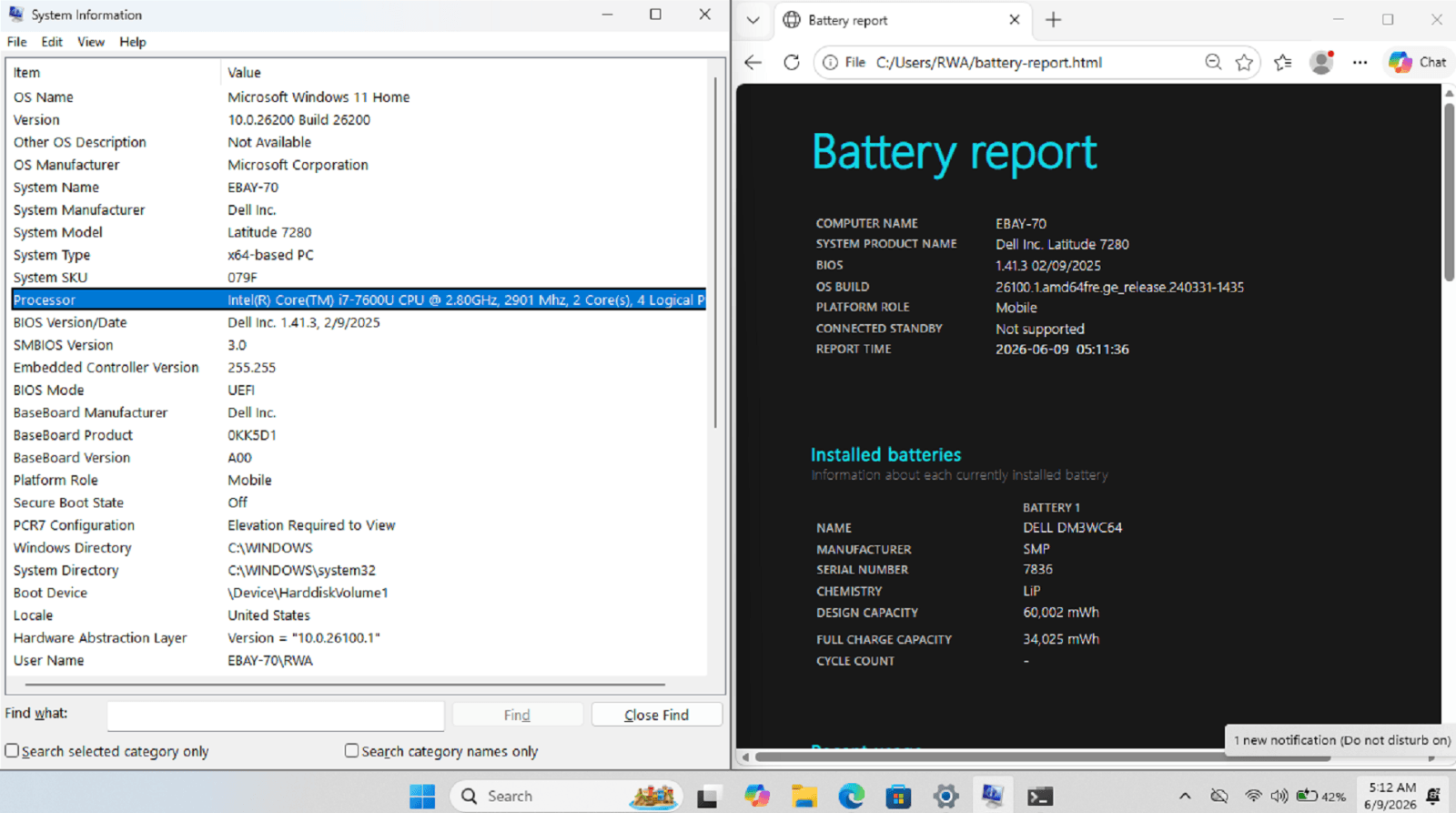 Dell Latitude 7280 12.5" Laptop i7-7600U Win11 Home Charger Dell Box - Thumbnail 2