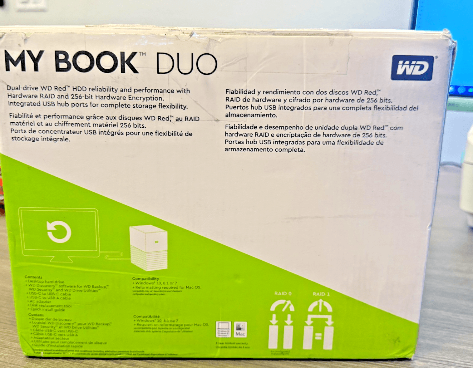 WD My Book Duo 8TB External Desktop Hard Drive RAID USB-C USB 3.0 Open Box - Thumbnail 2