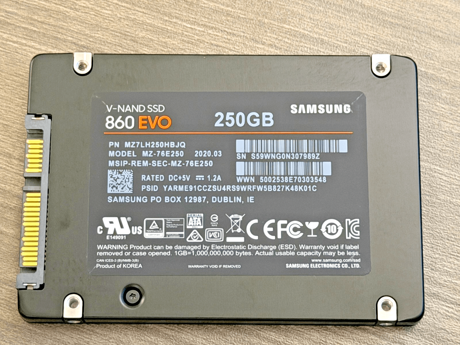 Samsung 860 EVO 250GB 2.5" SATA III Internal SSD - Thumbnail 2