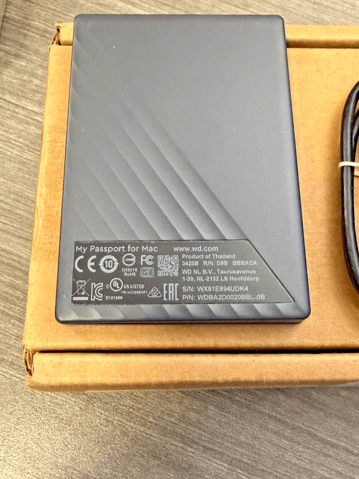 WD My Passport for Mac 2TB Portable External Hard Drive USB Open Box w/ Cable - Thumbnail 3
