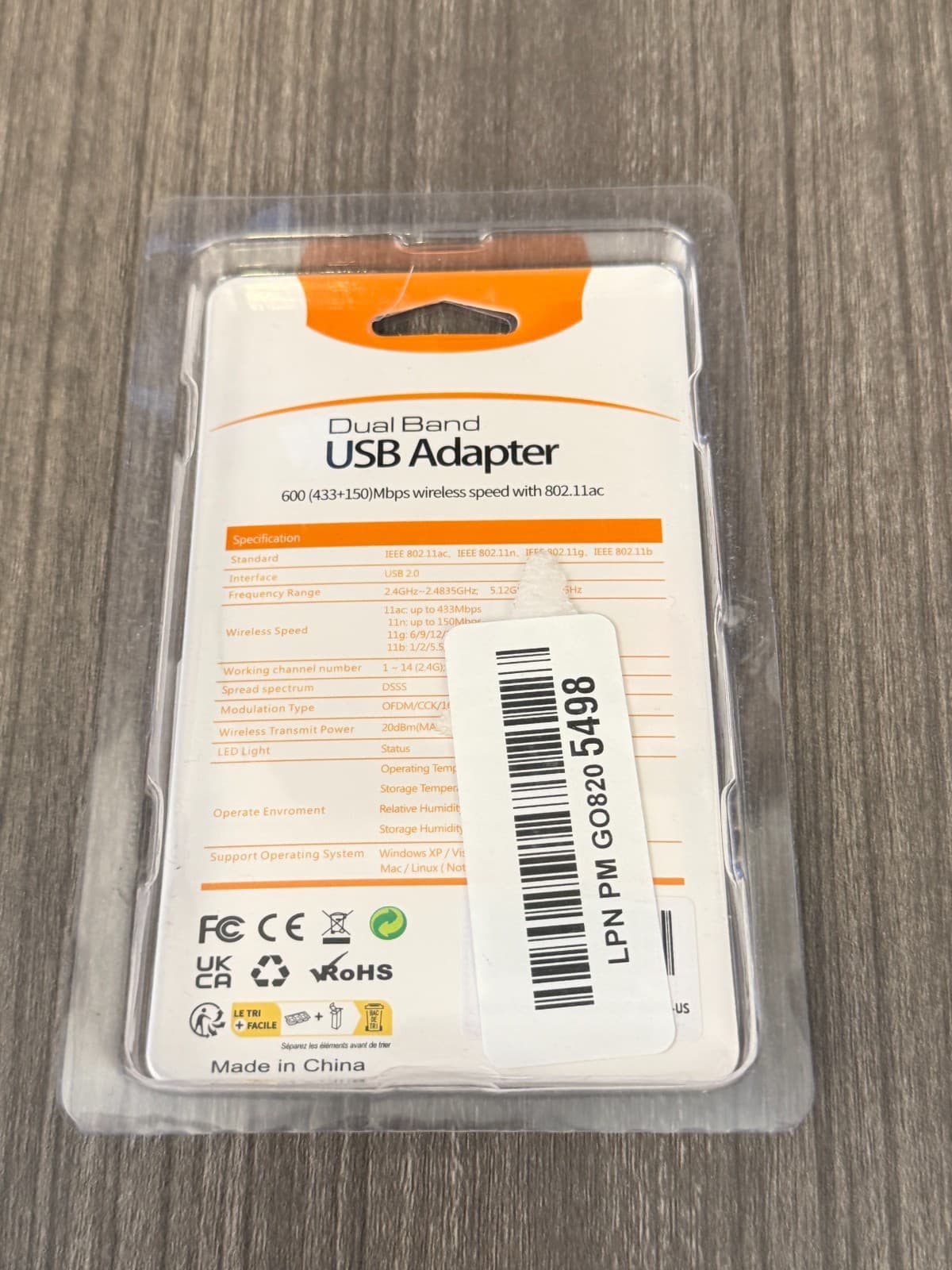 Dual Band 600Mbps USB WiFi Adapter 2.4G 5G Wireless AC USB 2.0 - Thumbnail 2