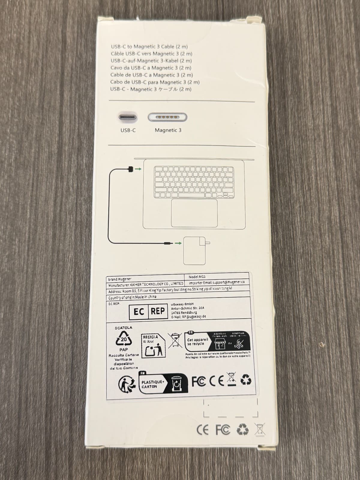 USB-C to Magnetic 3 Charging Cable 2M White for MacBook Open Box - Thumbnail 3