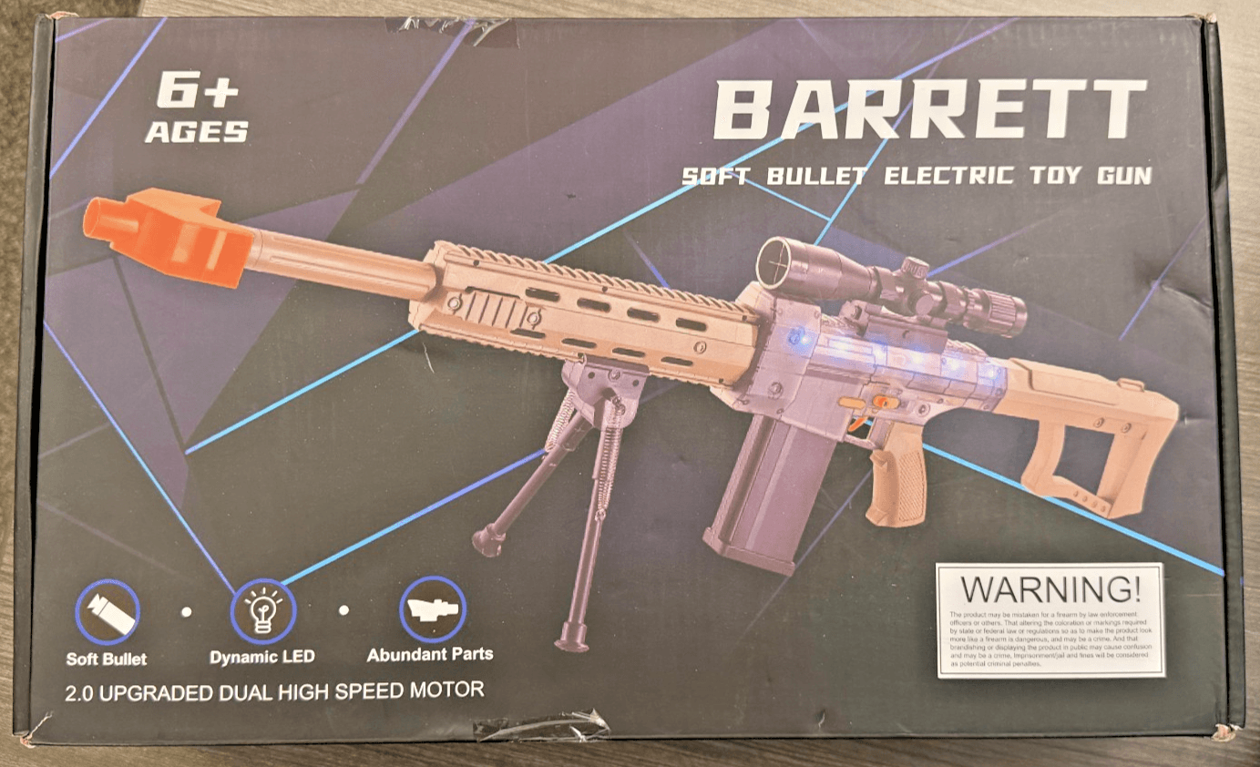 Barrett Style Electric Foam Dart Blaster Toy Rifle Soft Bullet Open Box - Thumbnail 2