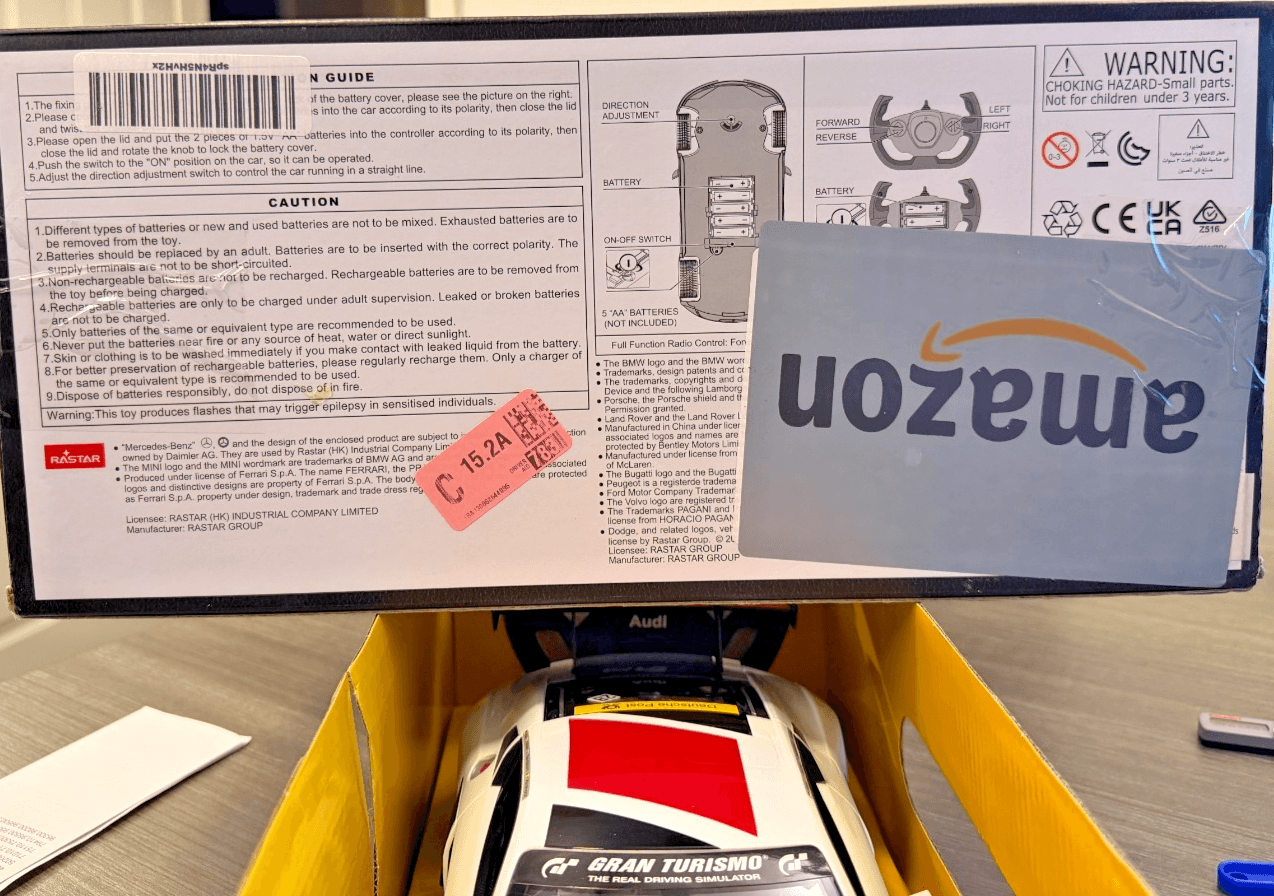 Rastar Audi R8 LMS Gran Turismo 1:14 RC Car w Remote White New - Thumbnail 7