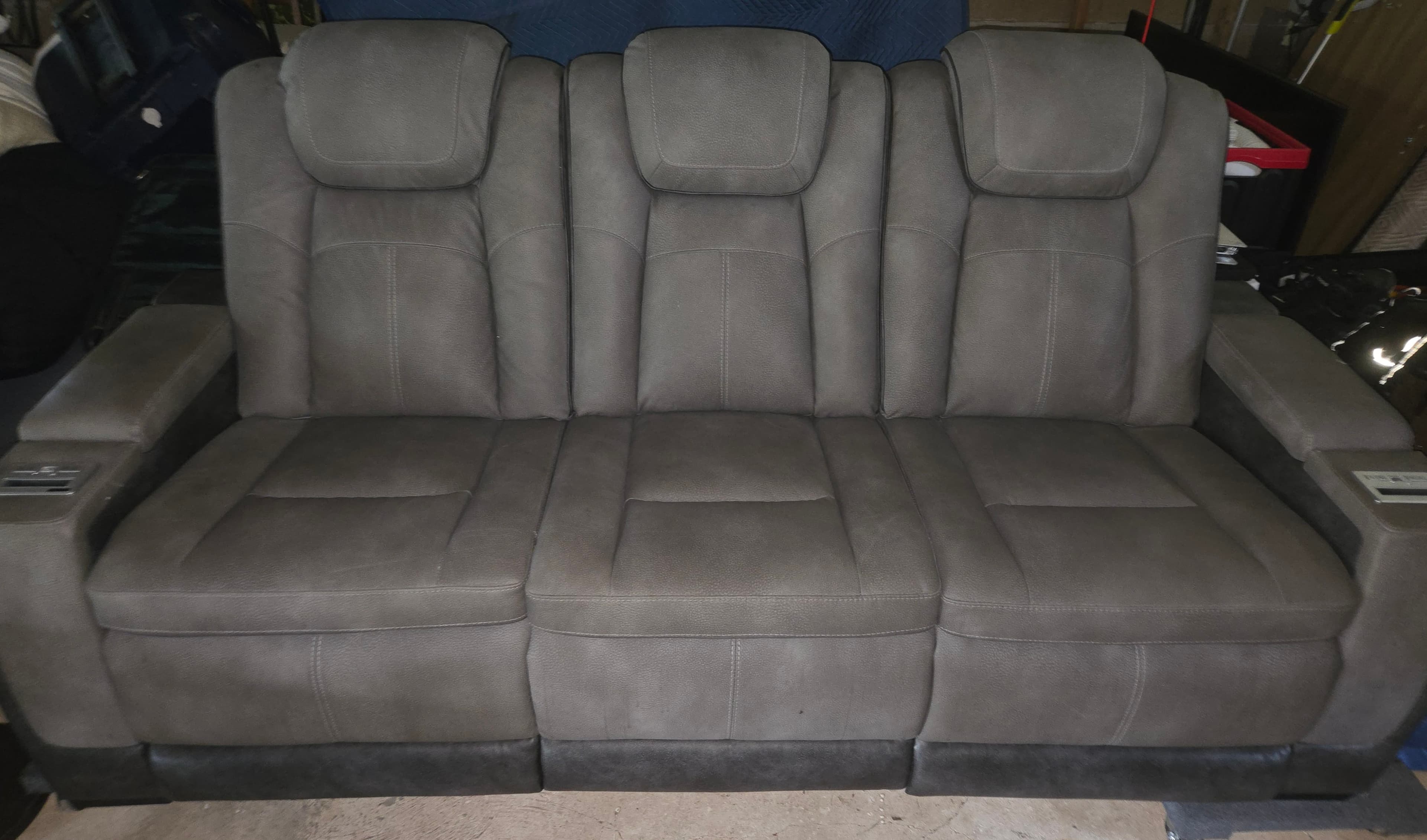 Reclining Home Theater Sofa with LED Lights - Thumbnail 3