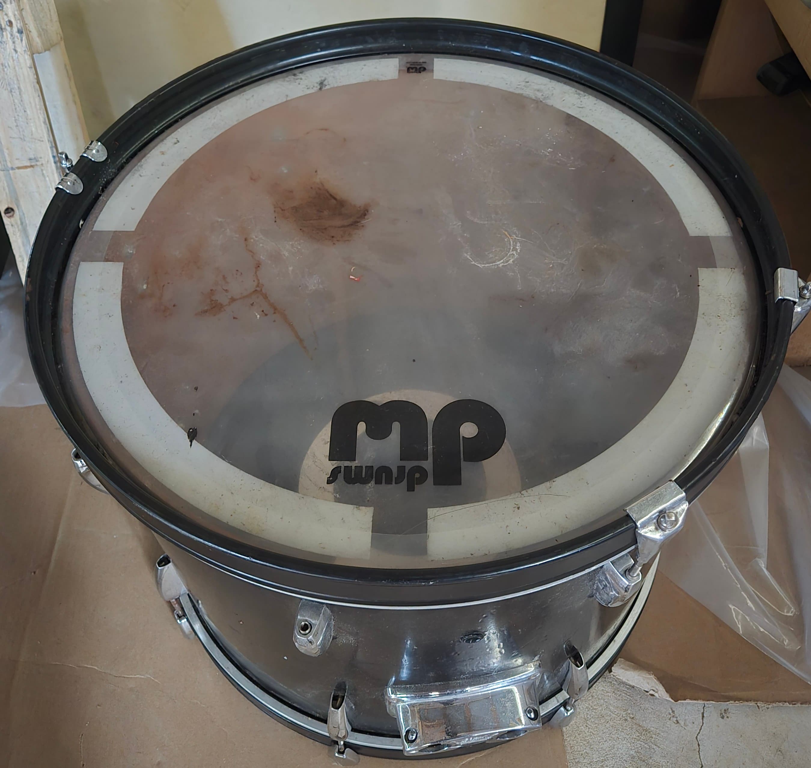 MP Drums Black Floor Tom with Chrome Hardware