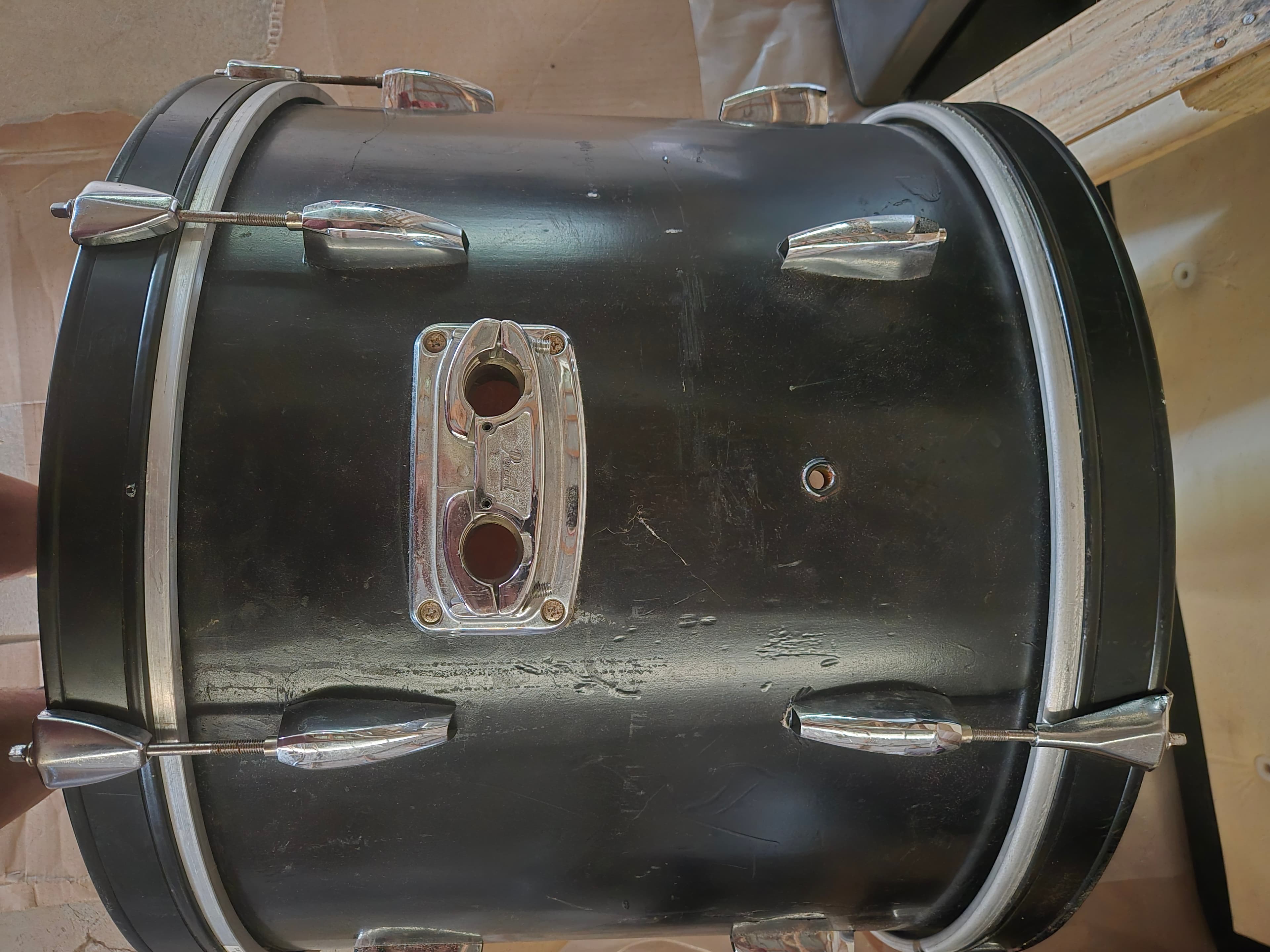 MP Drums Black Floor Tom with Chrome Hardware - Thumbnail 2