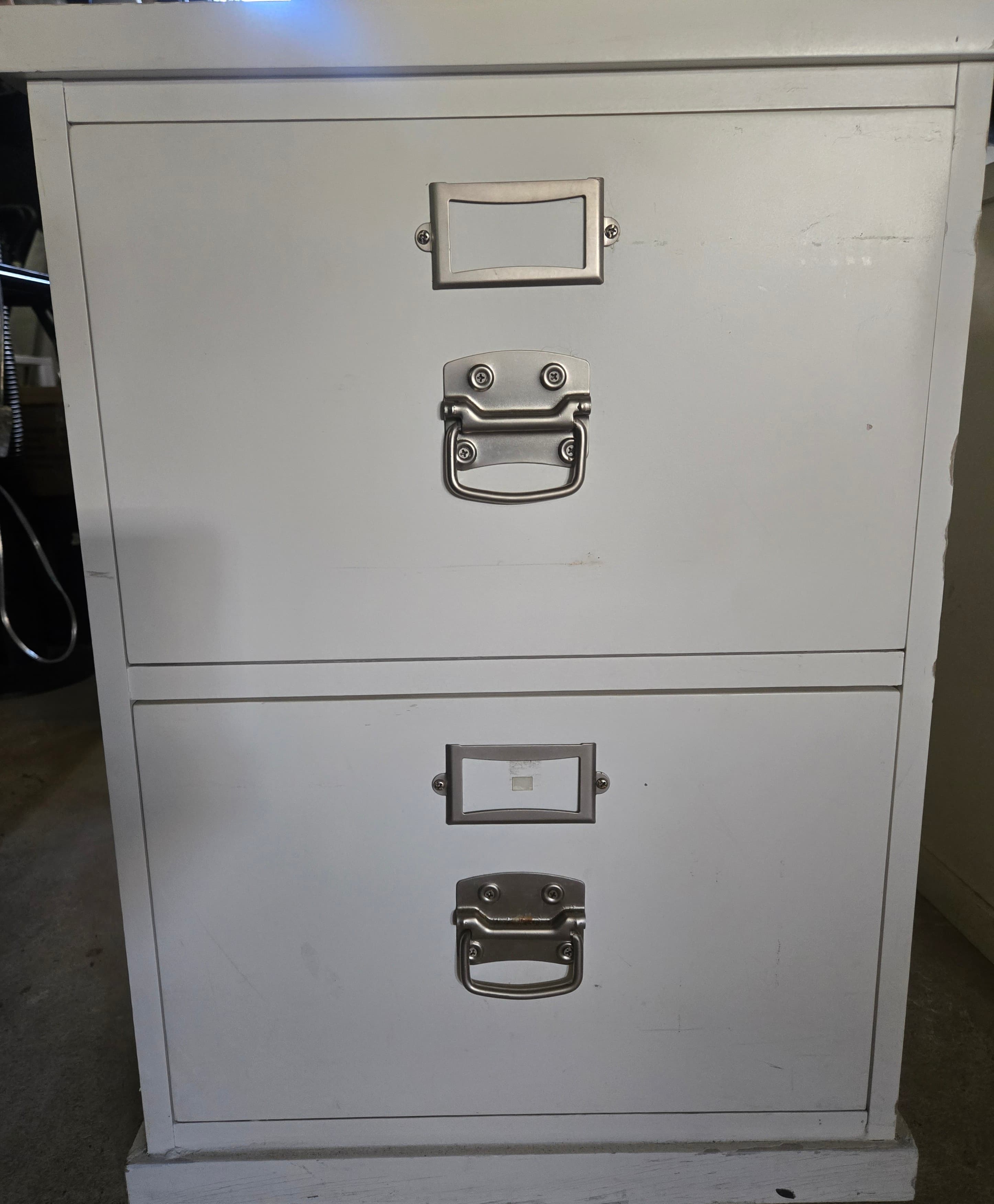 Pottery Barn Bedford File Cabinets - Antique White Wood Pair - Thumbnail 2