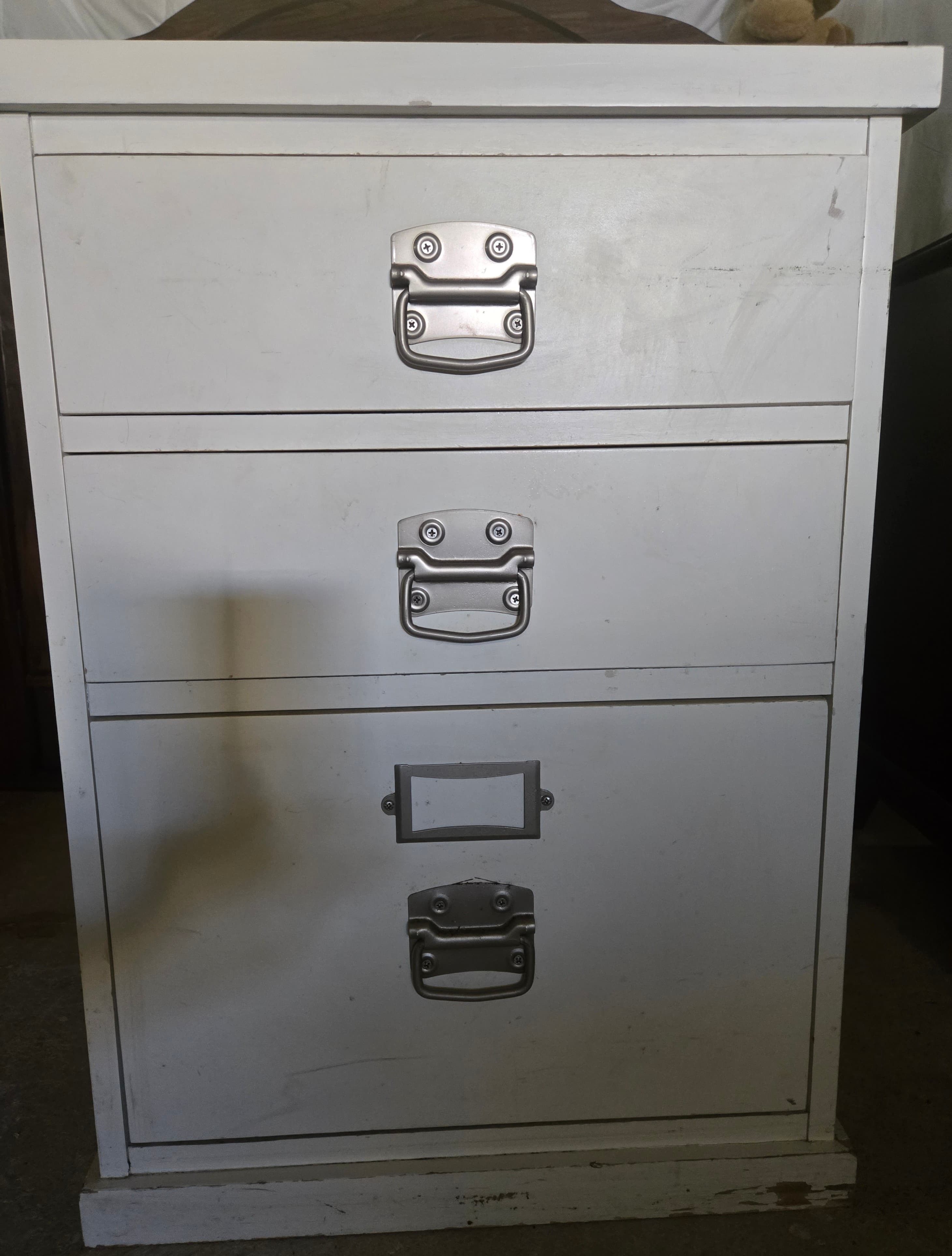 Pottery Barn Bedford File Cabinets - Antique White Wood Pair - Thumbnail 3