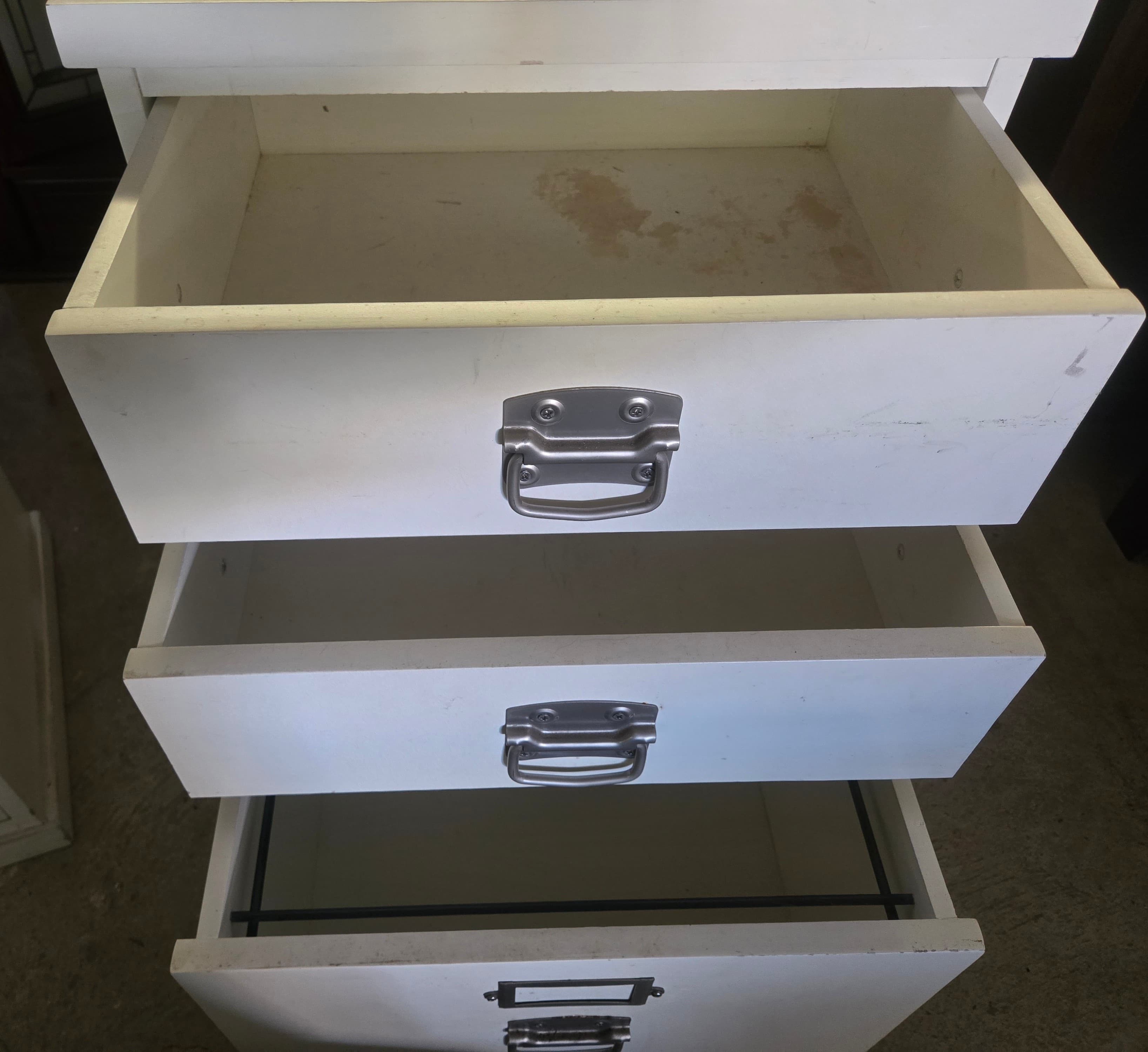 Pottery Barn Bedford File Cabinets - Antique White Wood Pair - Thumbnail 6