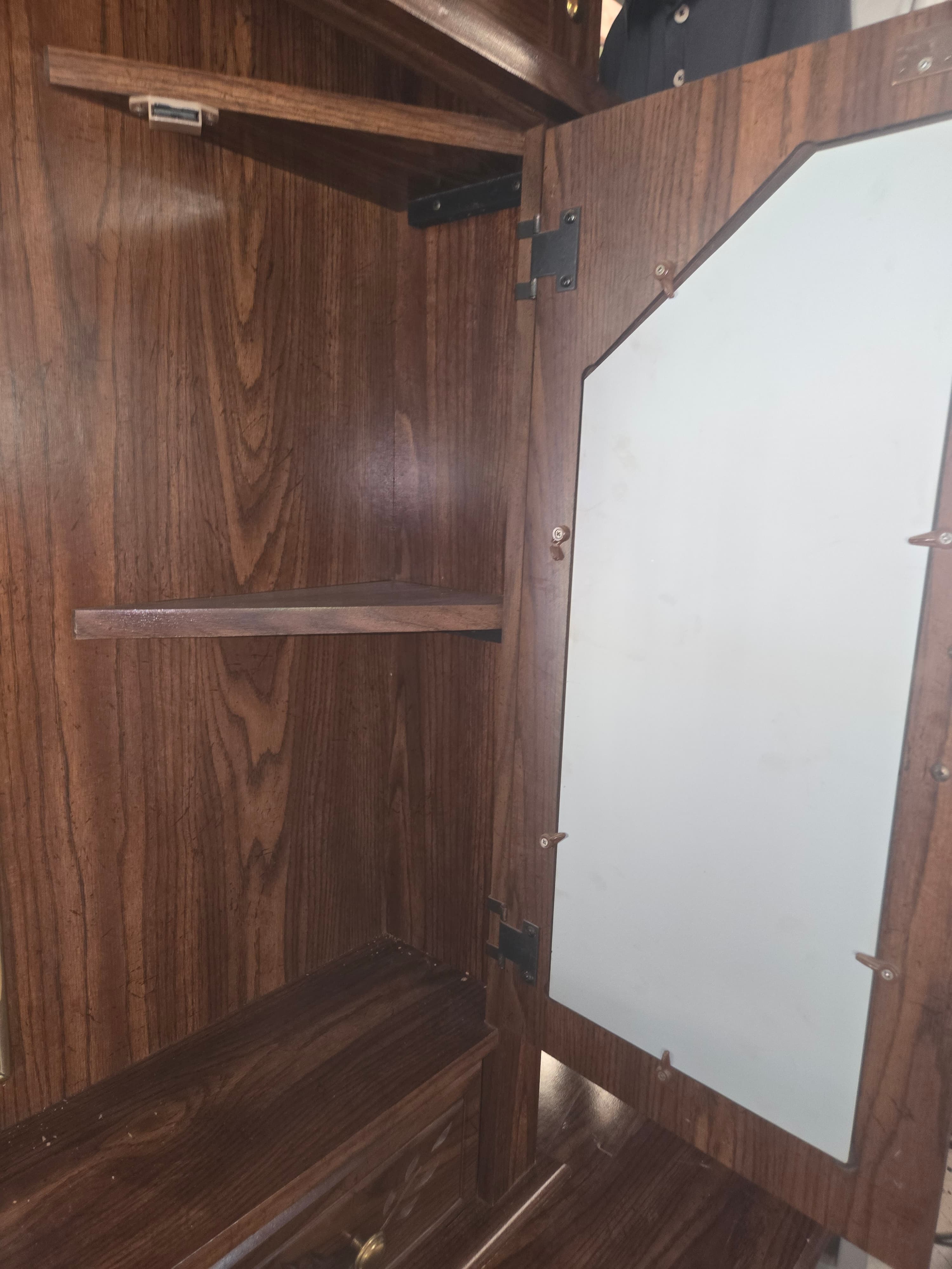 Vintage Wooden Dresser with Mirror and Storage - Thumbnail 2