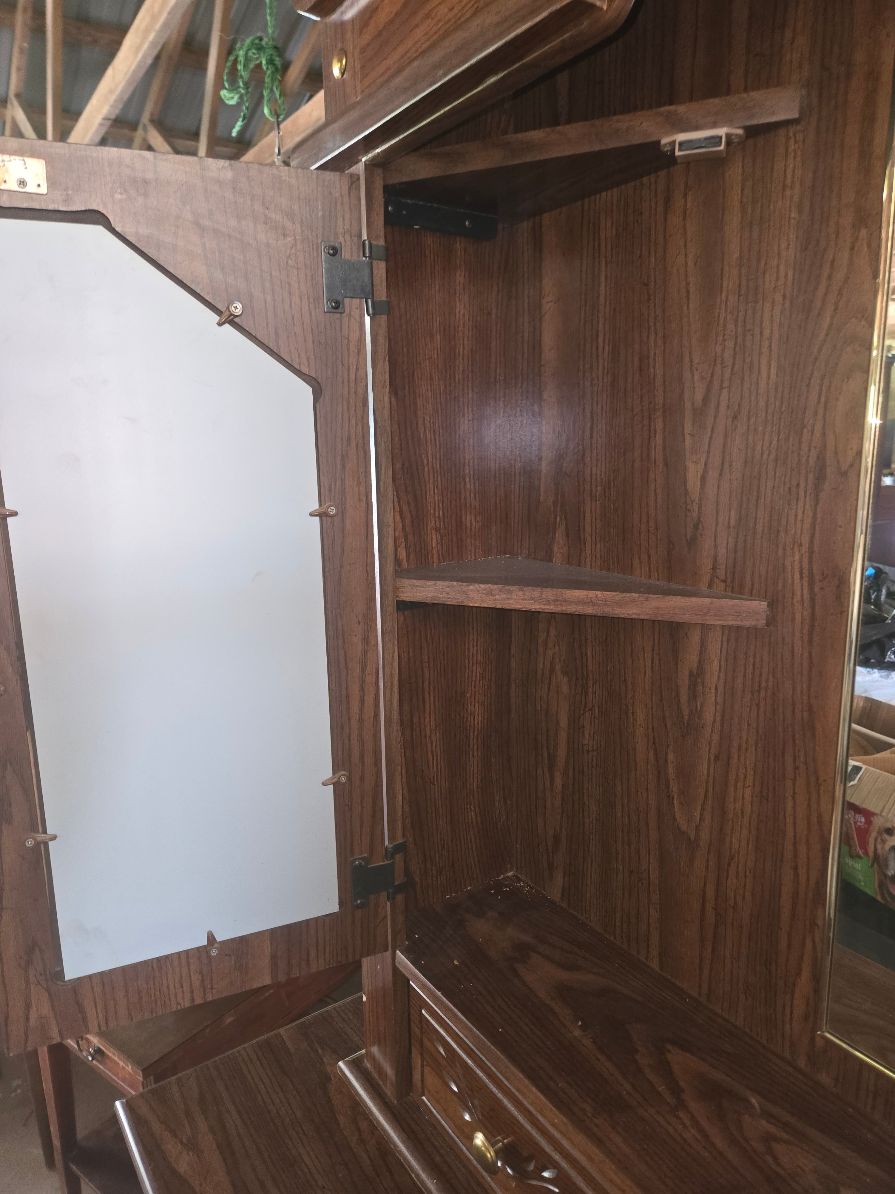 Vintage Wooden Dresser with Mirror and Storage - Thumbnail 3