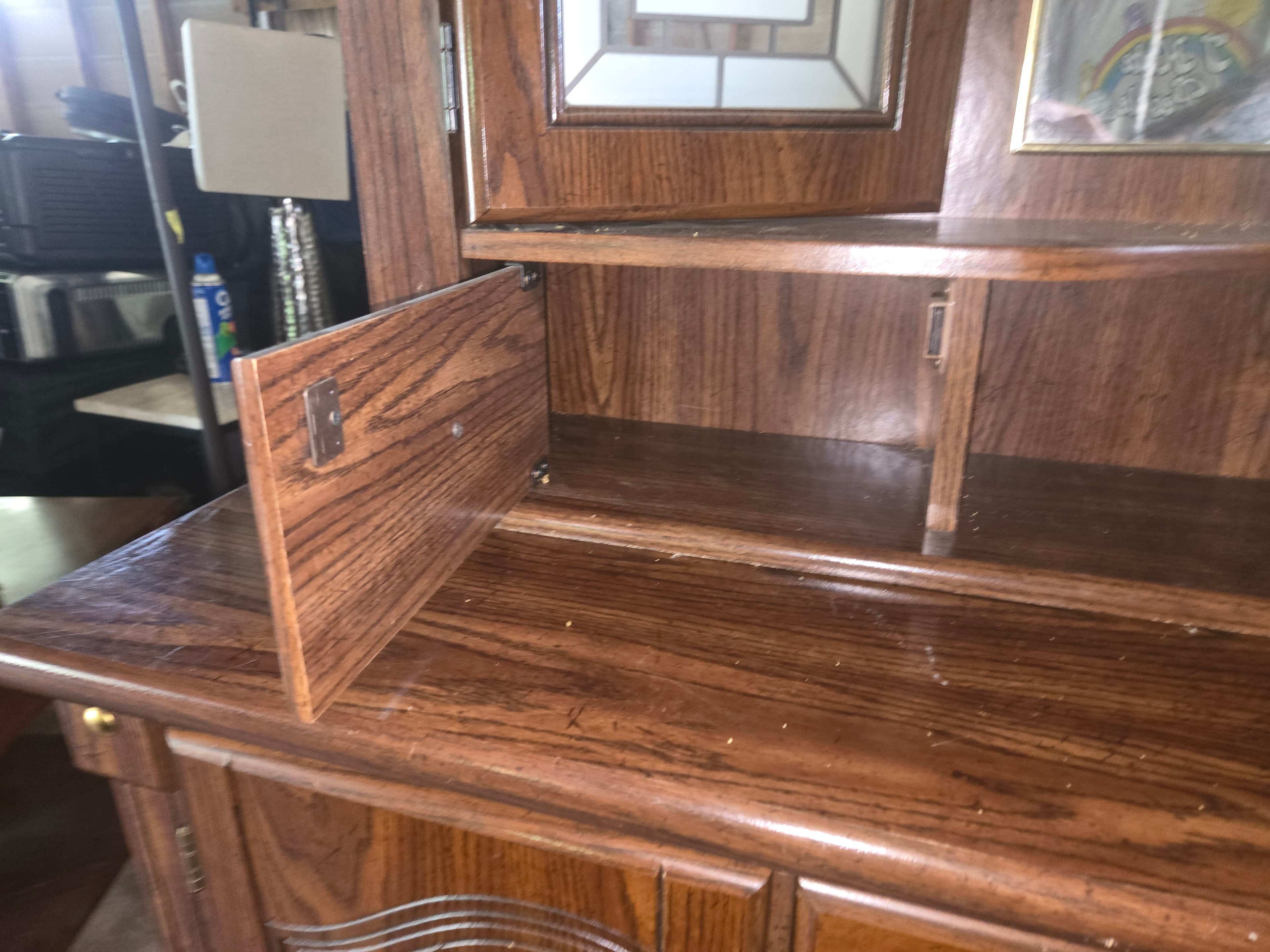 Vintage Wooden Dresser with Mirror and Storage - Thumbnail 4