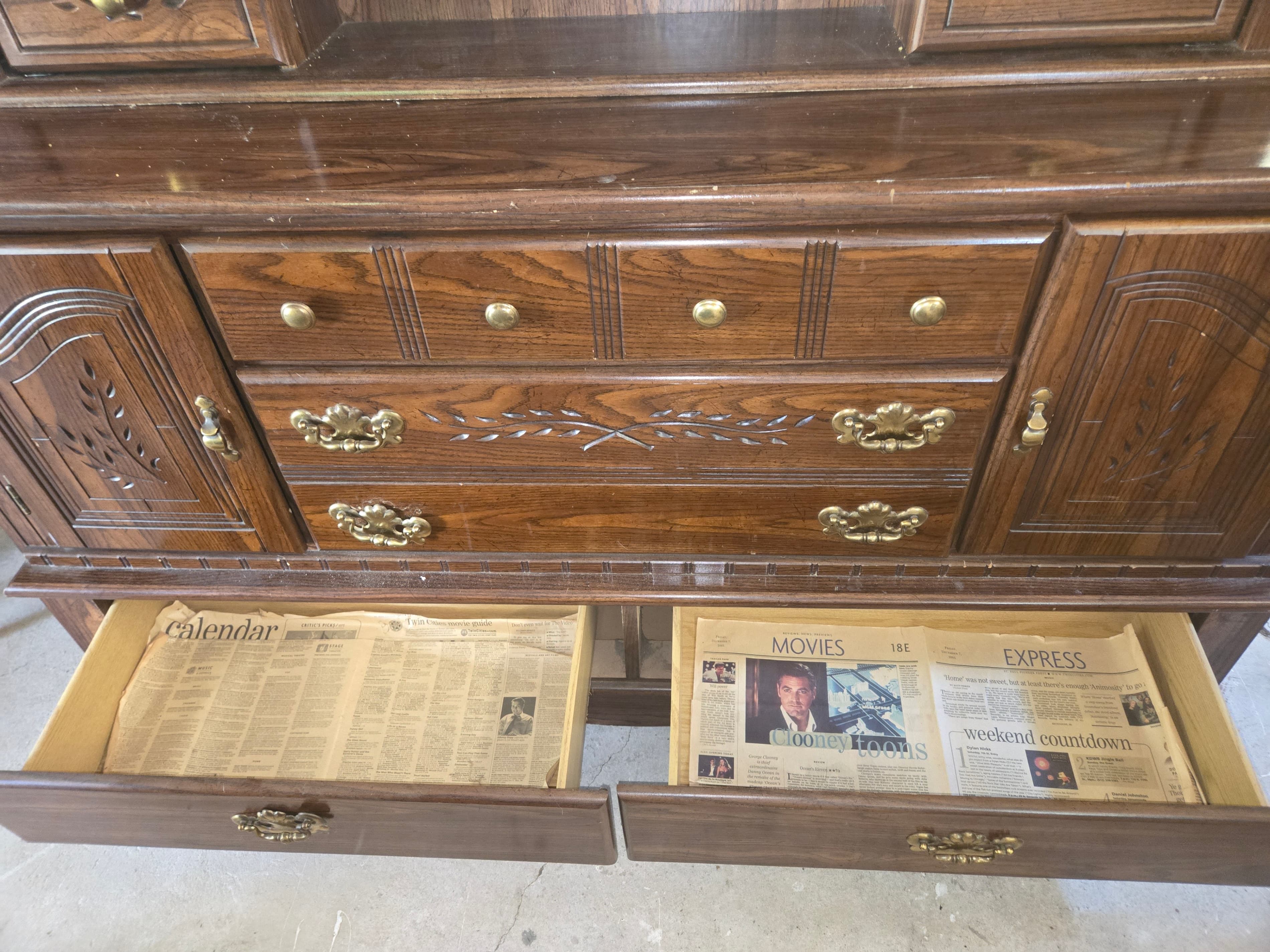 Vintage Wooden Dresser with Mirror and Storage - Thumbnail 8