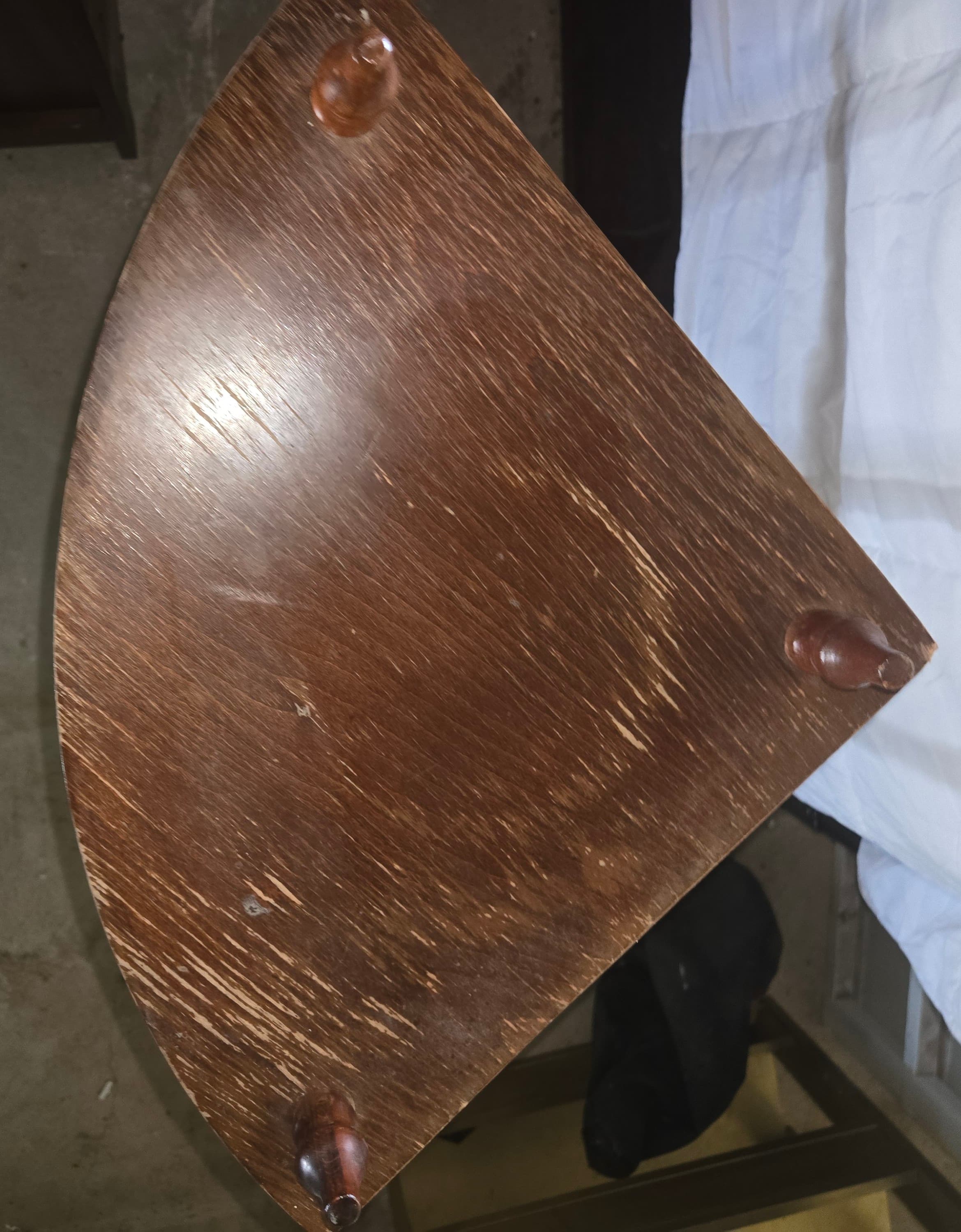 Vintage Wooden Corner Shelf Unit with Four Tiers - Thumbnail 3