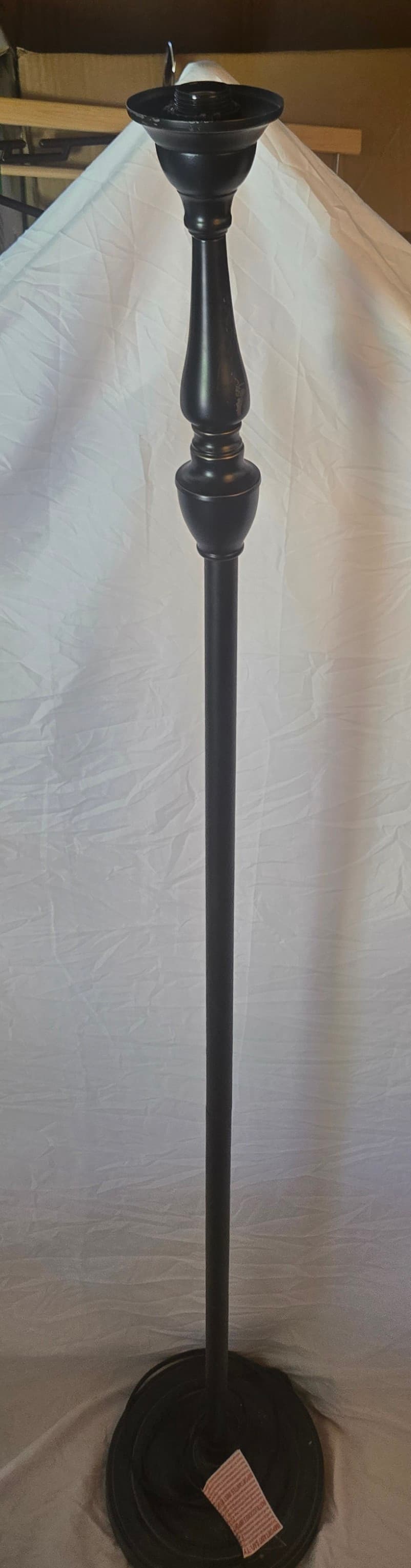 Black Torchiere Floor Lamp with Frosted Glass Shade - Thumbnail 4